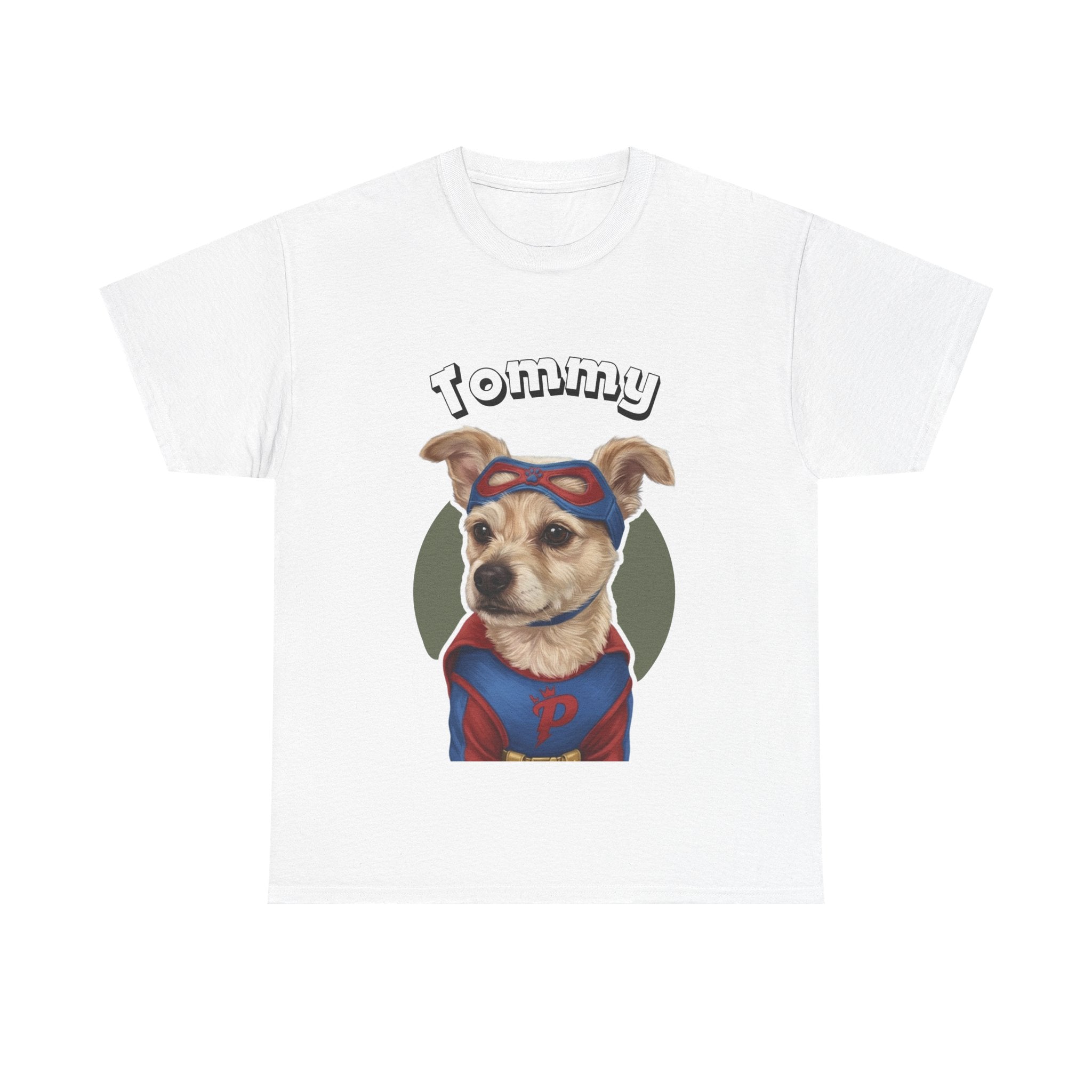 (Tommy) Whimsical Dog Portrait Tee Shirt