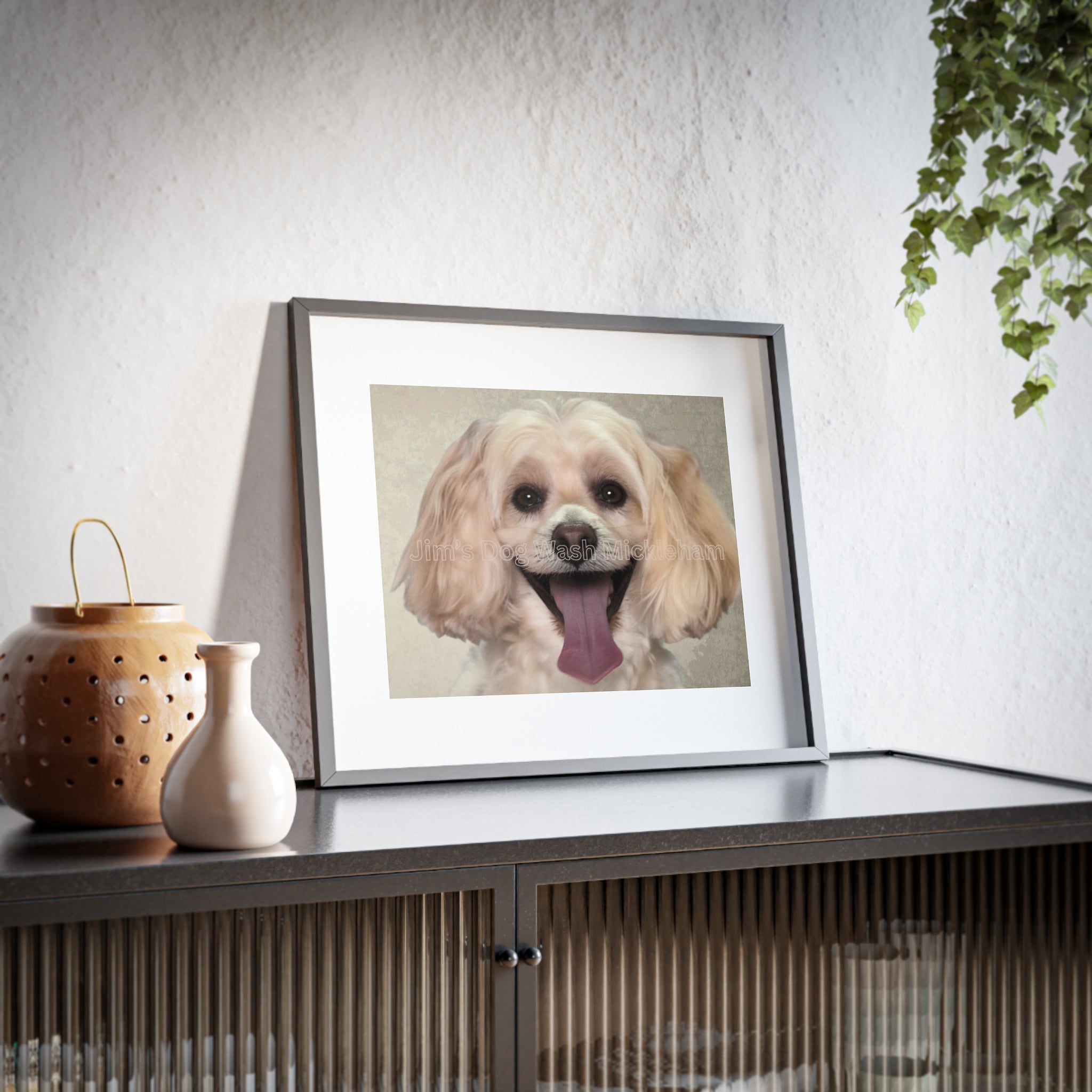 Playful Dog Framed Poster, Wall Art for Pet Lovers, Home Decor, Gift for Dog Owners, Cute Animal Print, Personalized Pet Art