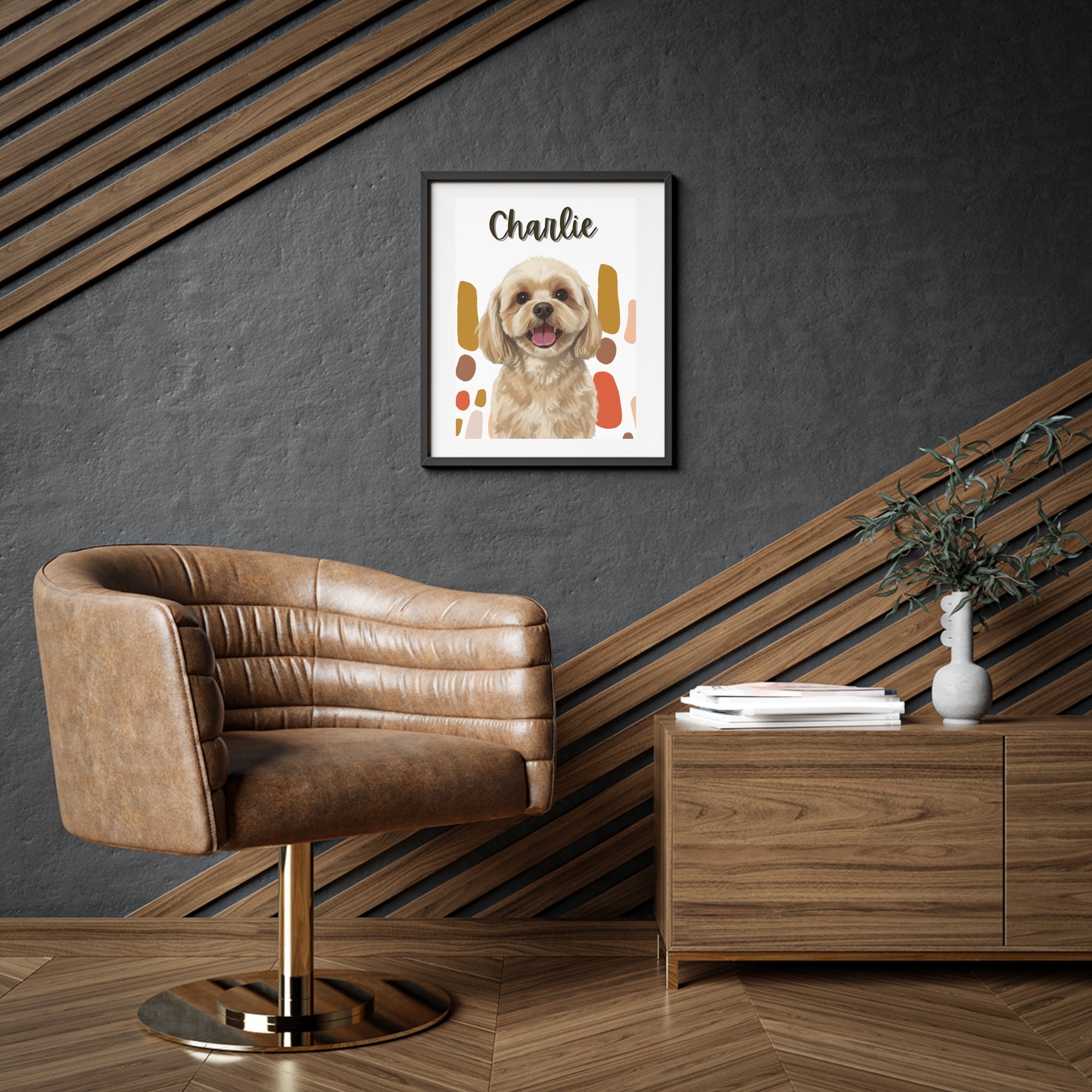 (Charlie) Playful Dog Framed Poster