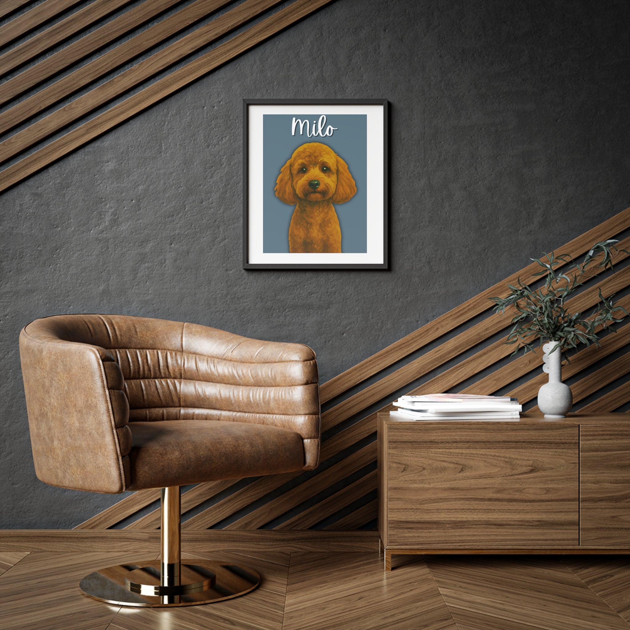(Milo) Playful Dog Framed Poster