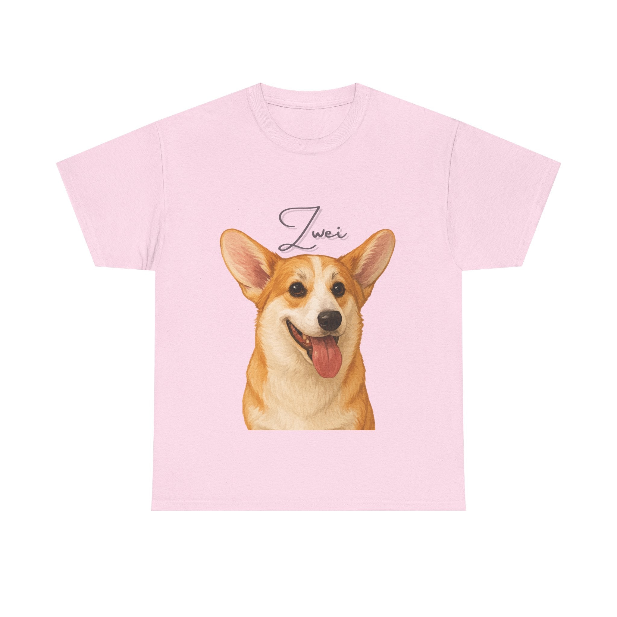 (Zwei) Whimsical Dog Portrait Tee Shirt