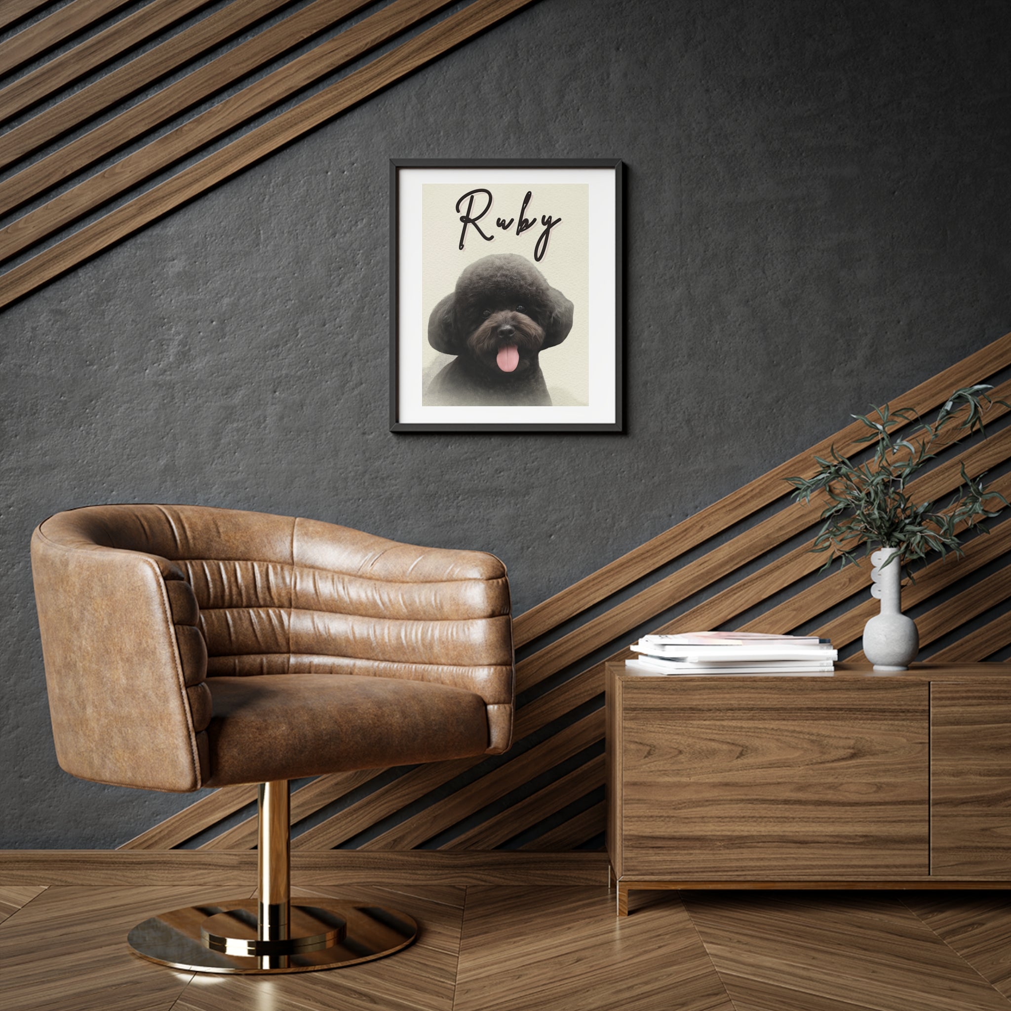 (Ruby) Playful Dog Framed Poster