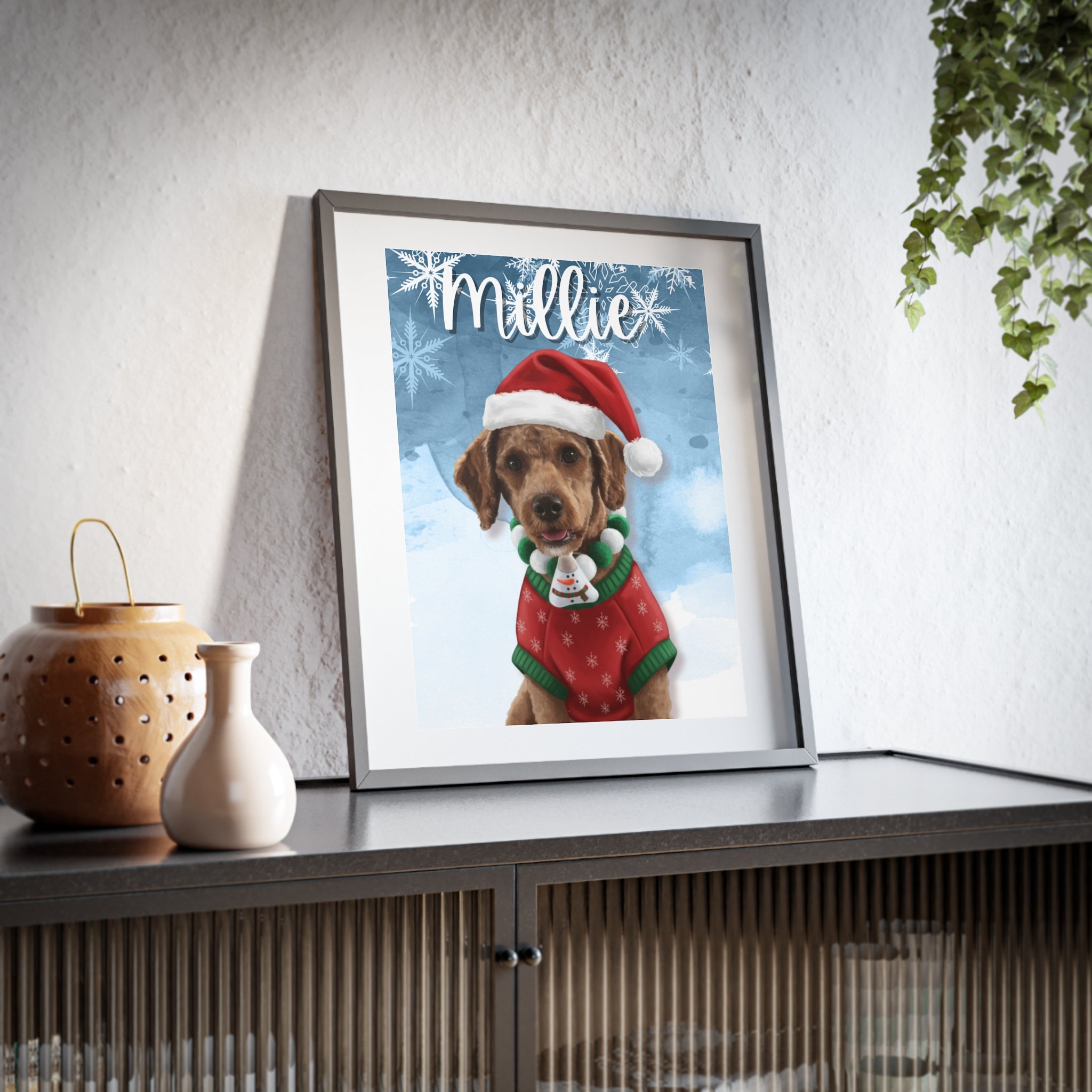 (Millie) Playful Dog Framed Poster