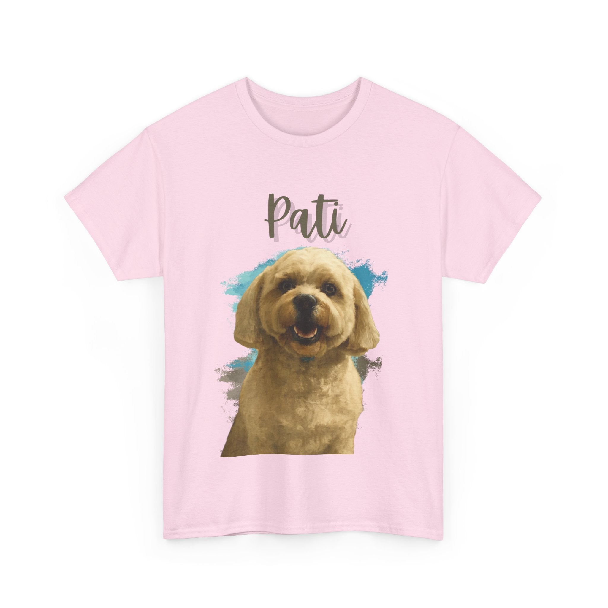 (Pati) Whimsical Dog Portrait Tee Shirt