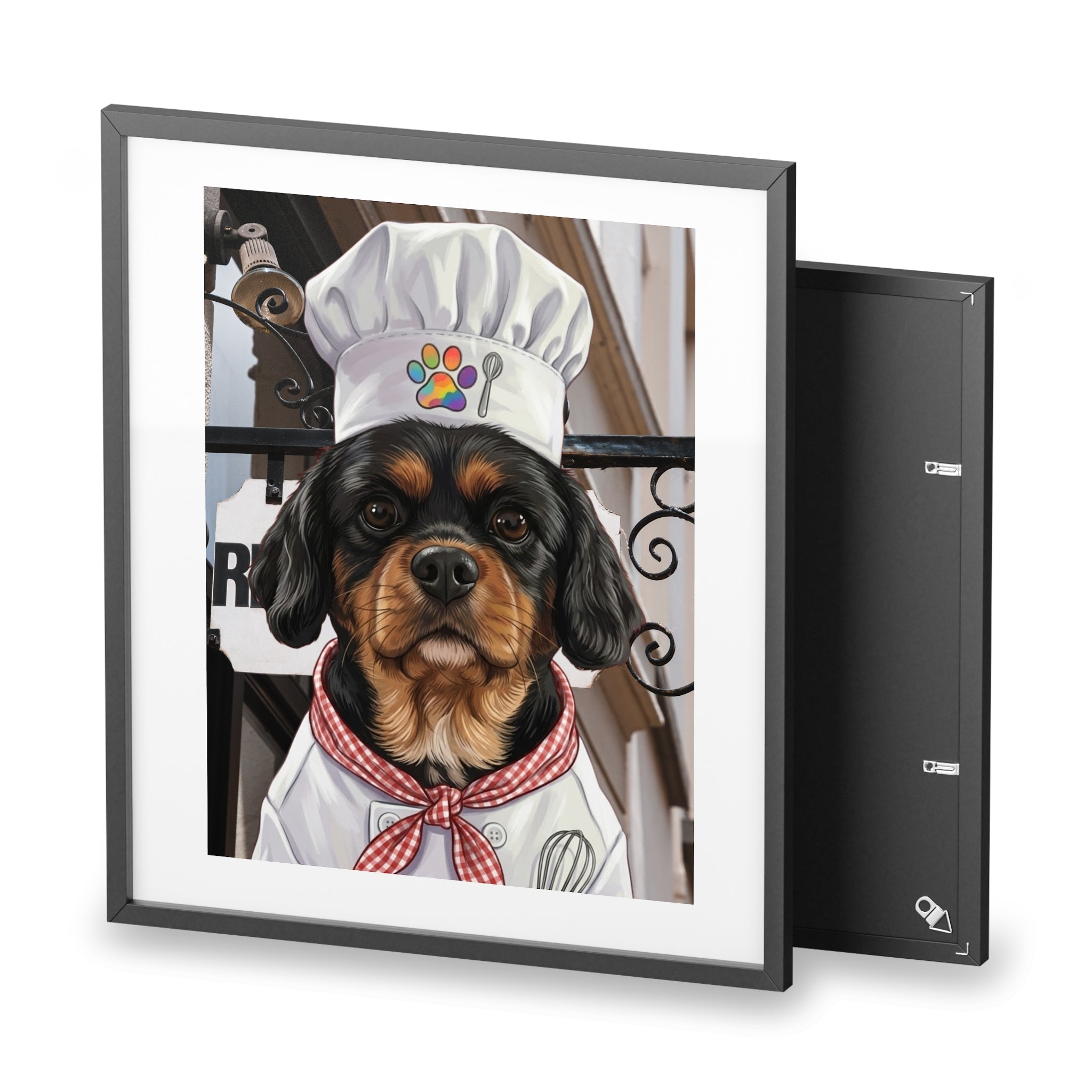 (Luna) Playful Dog Framed Poster