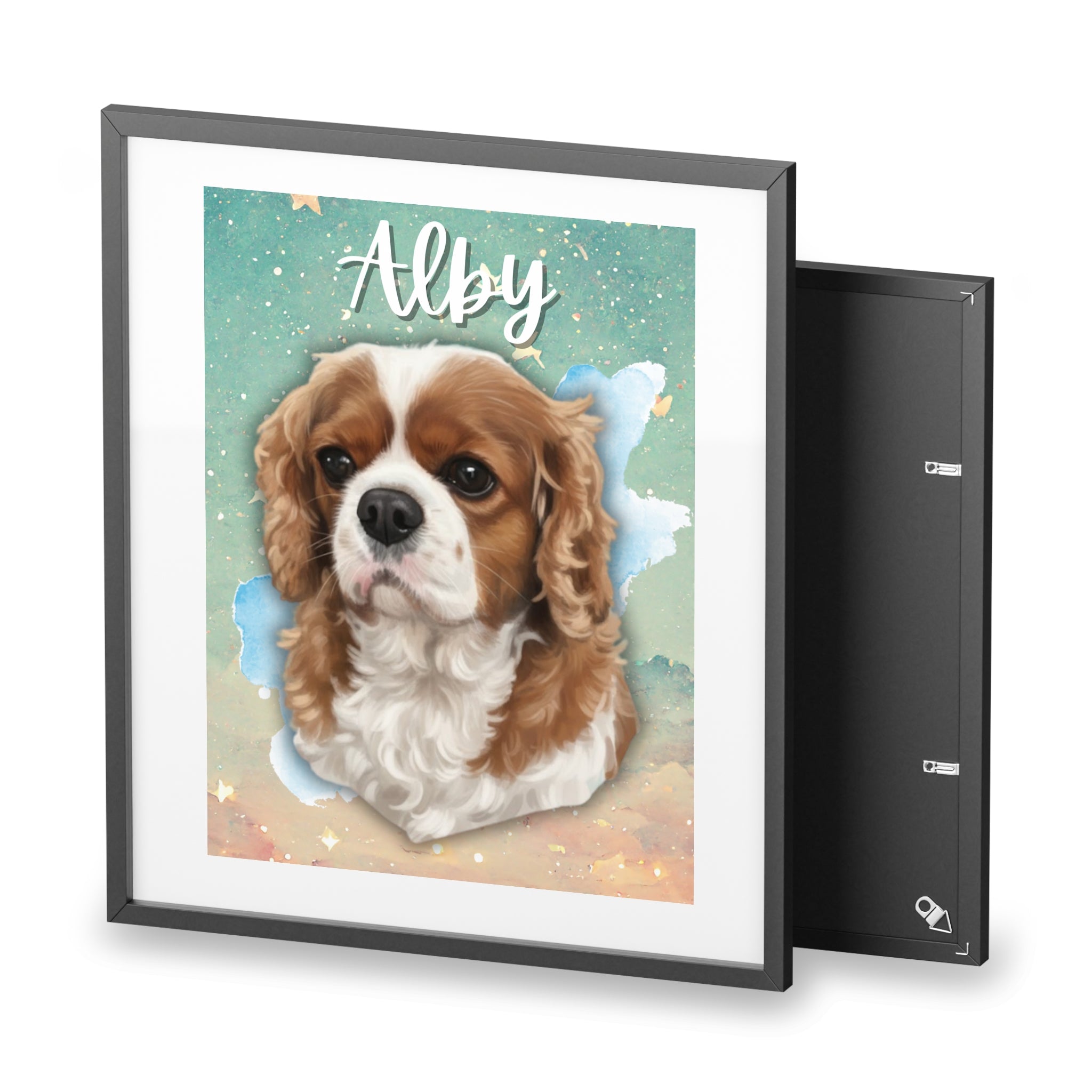 (Alby) Playful Dog Framed Poster