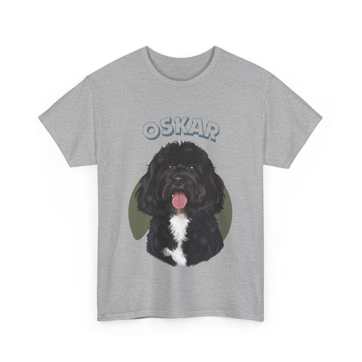 (Oskar) Whimsical Dog Portrait Tee Shirt