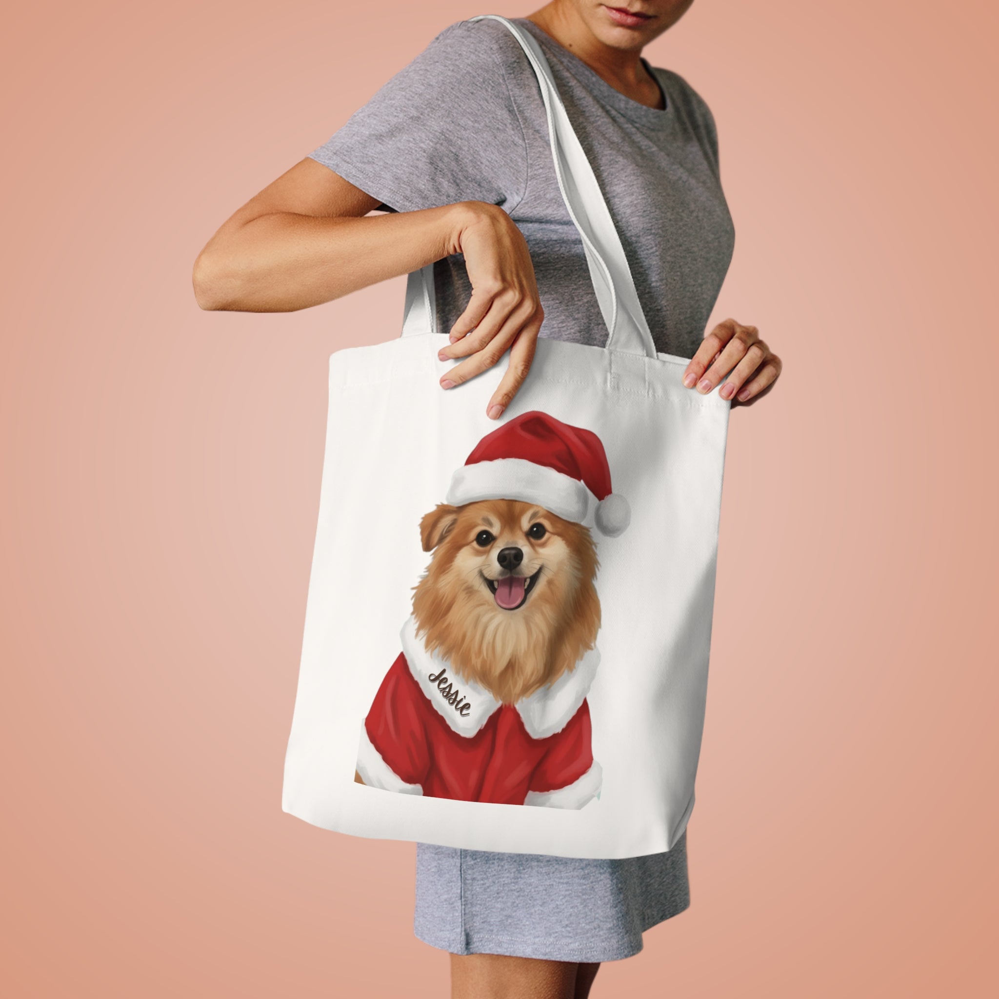 (Jessie) Personalized Dog Lover Tote Bag