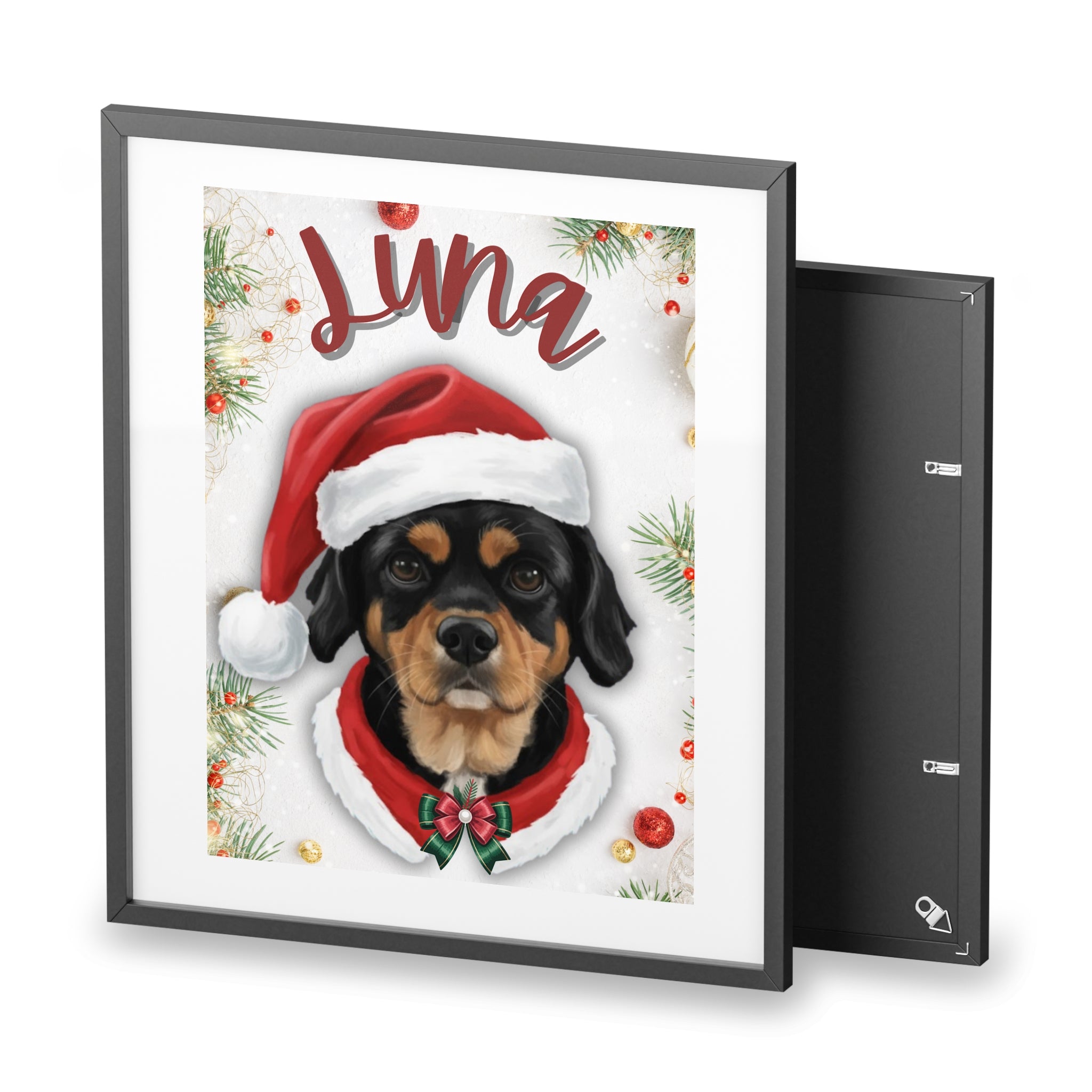 (Luna) Playful Dog Framed Poster