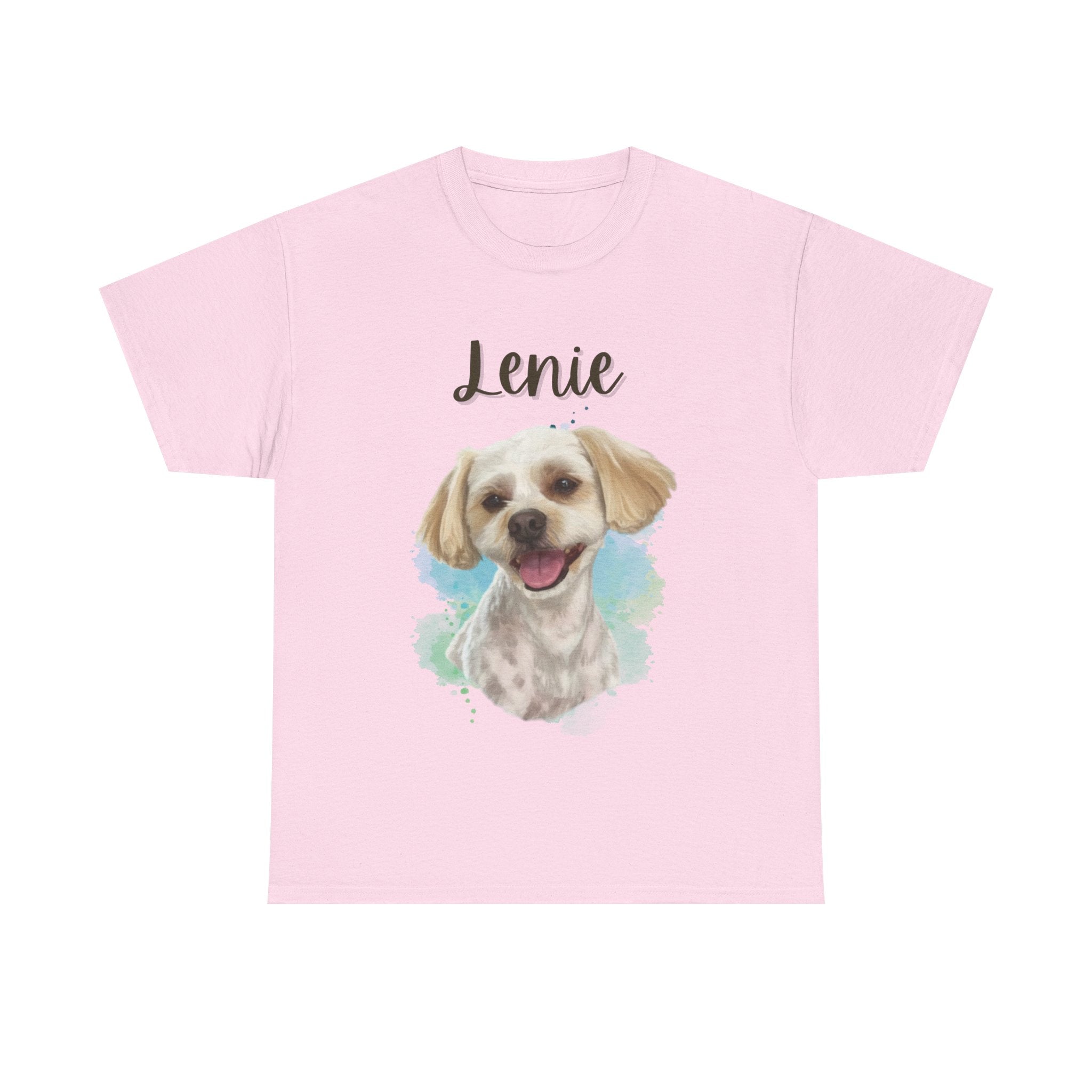 (Lenie) Whimsical Dog Portrait Tee Shirt