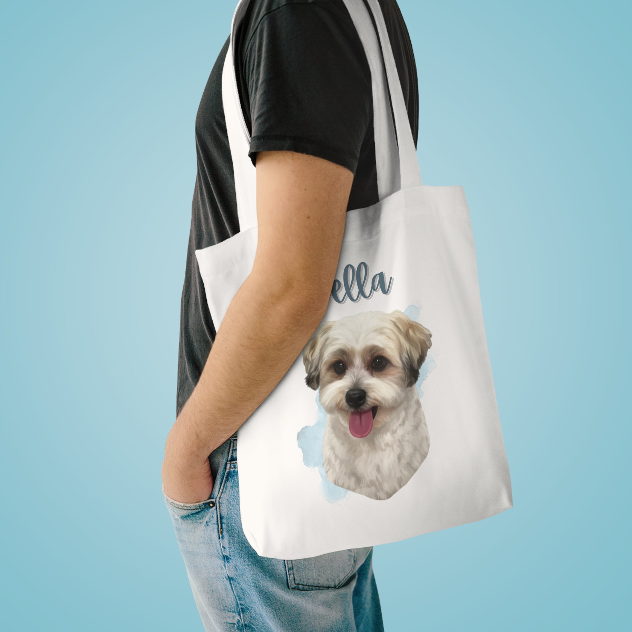 (Bella) Personalized Dog Lover Tote Bag