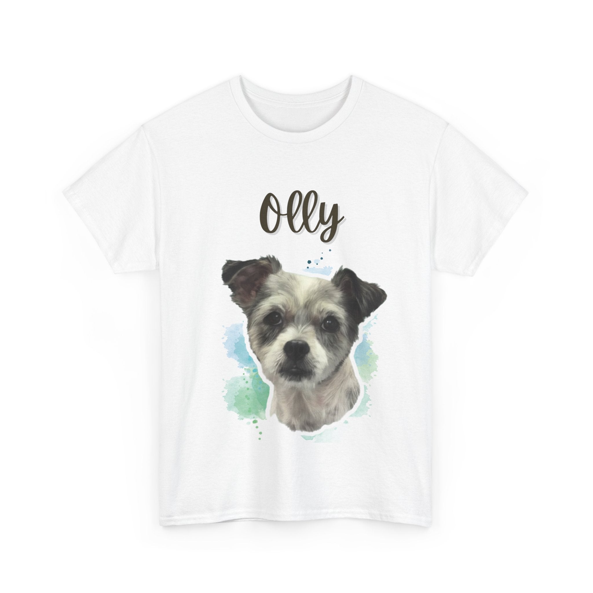 (Olly) Whimsical Dog Portrait Tee Shirt