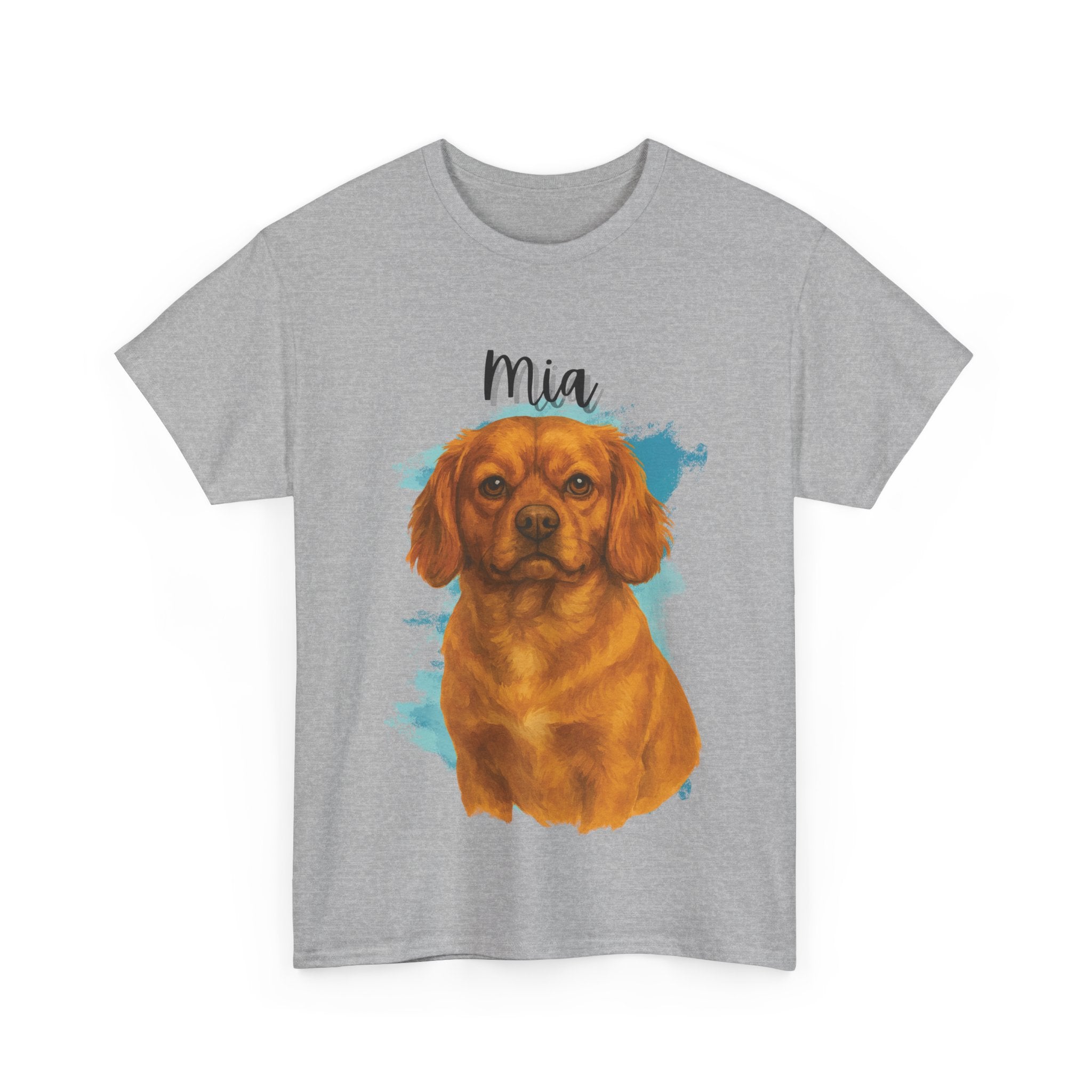 (Mia) Whimsical Dog Portrait Tee Shirt