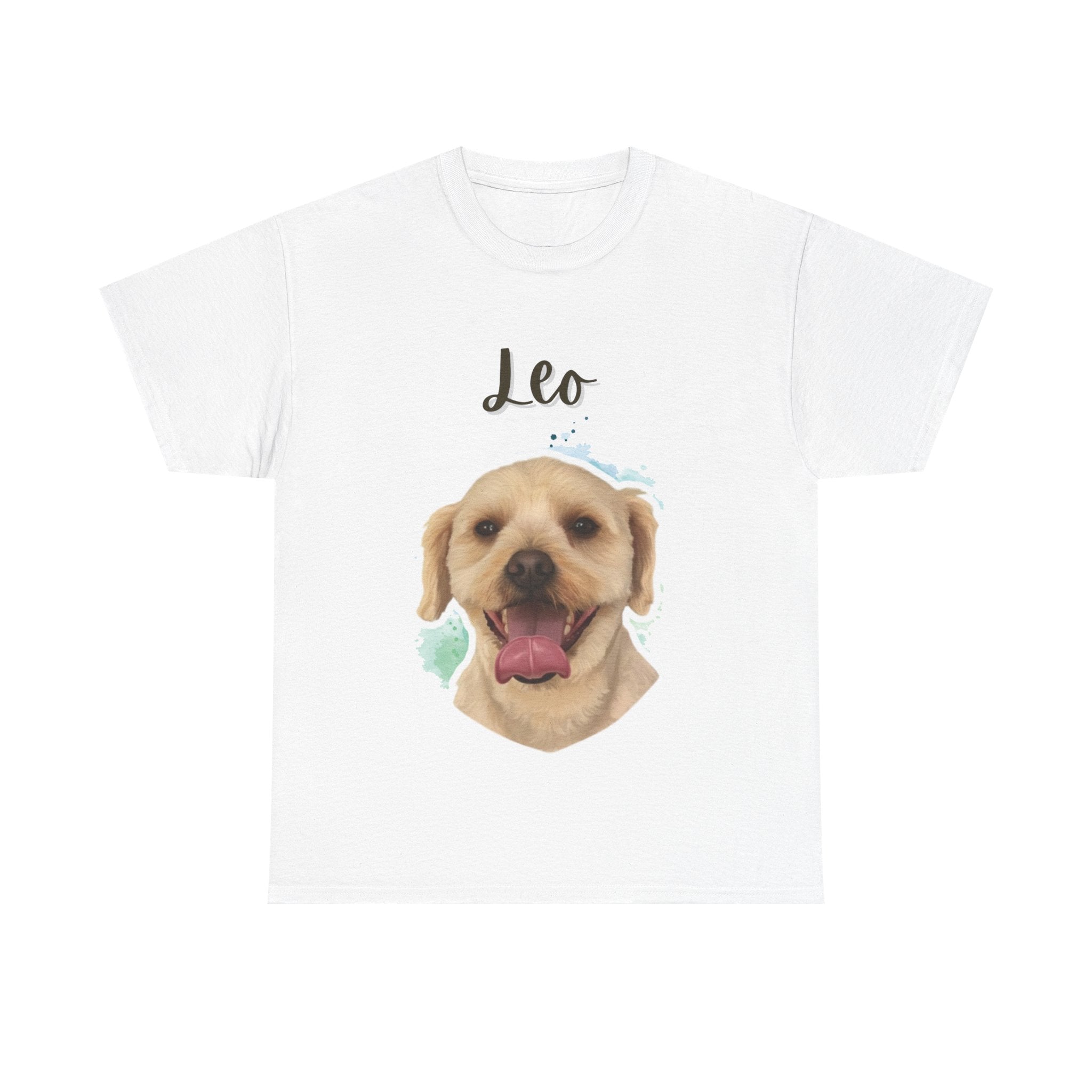 (Leo) Whimsical Dog Portrait Tee Shirt