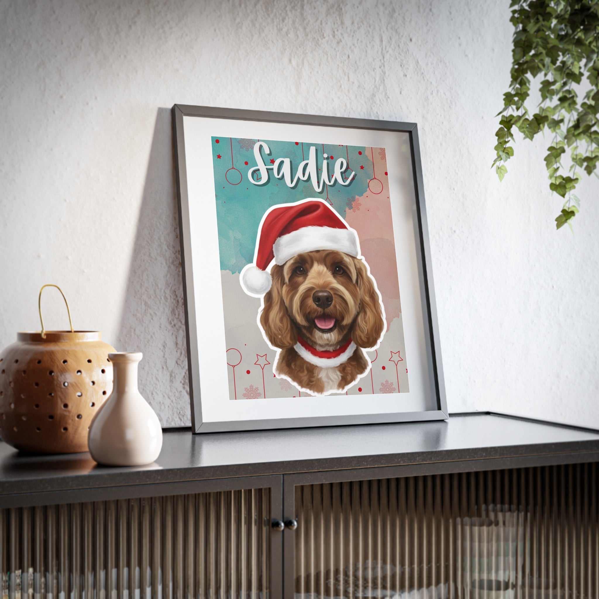 (Sadie) Playful Dog Framed Poster