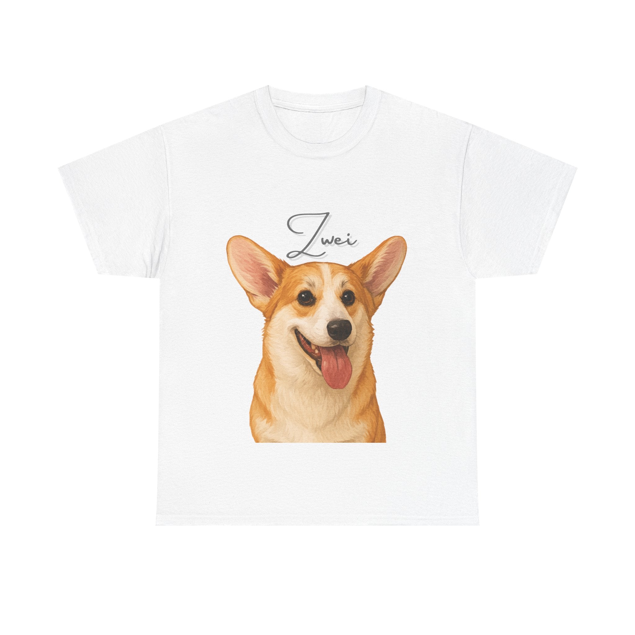 (Zwei) Whimsical Dog Portrait Tee Shirt