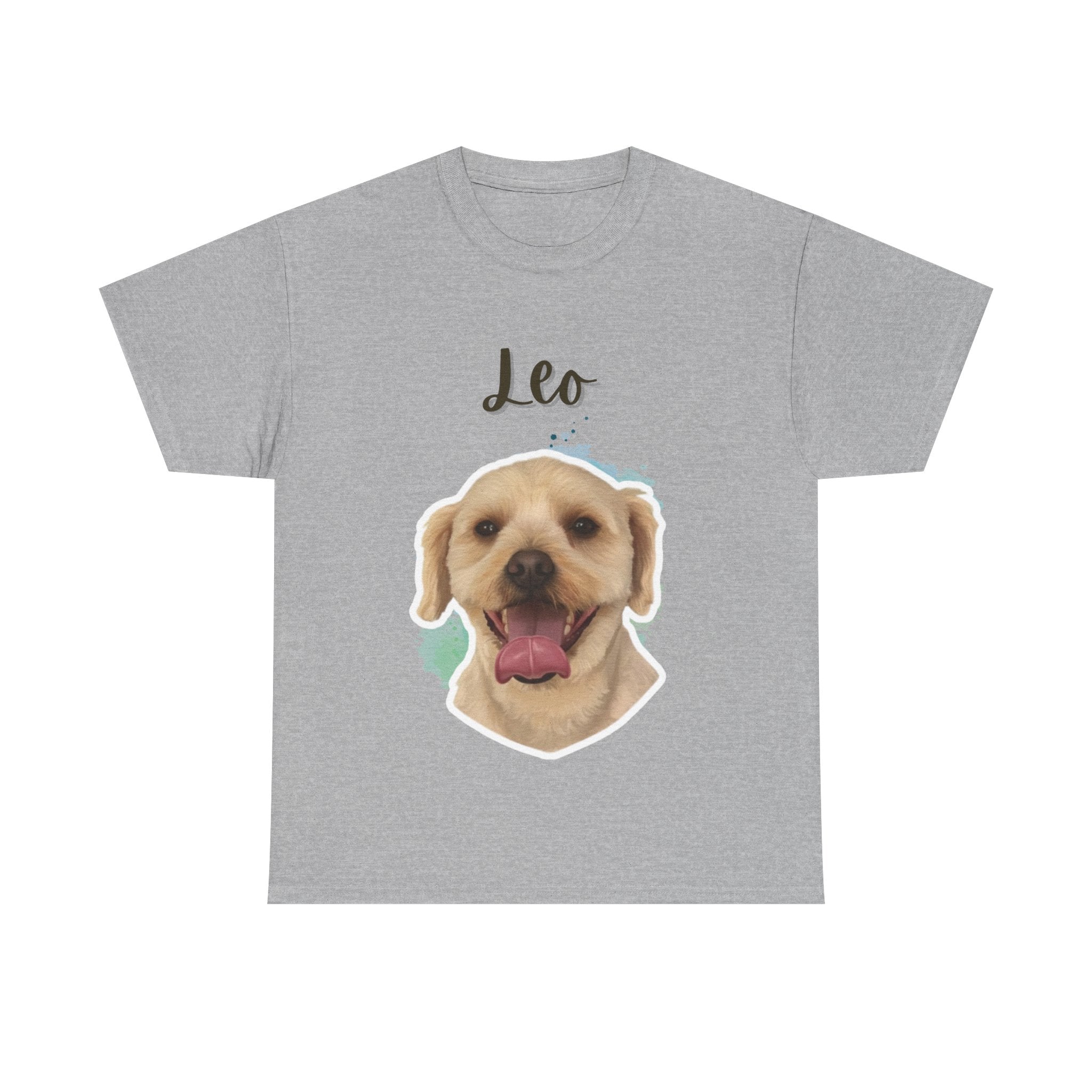 (Leo) Whimsical Dog Portrait Tee Shirt