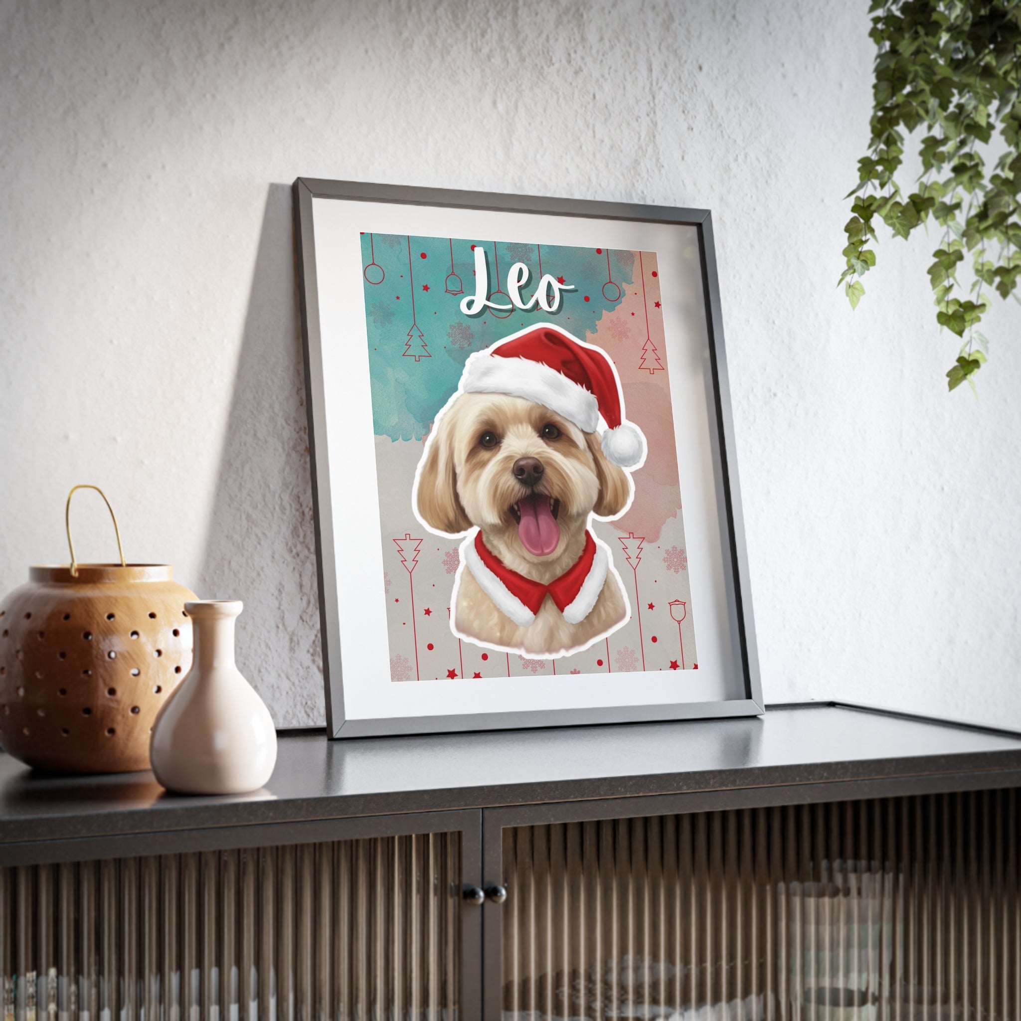 (Leo) Playful Dog Framed Poster