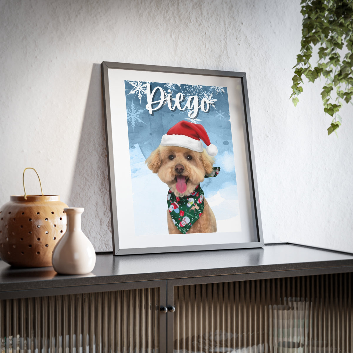 (Diego) Playful Dog Framed Poster