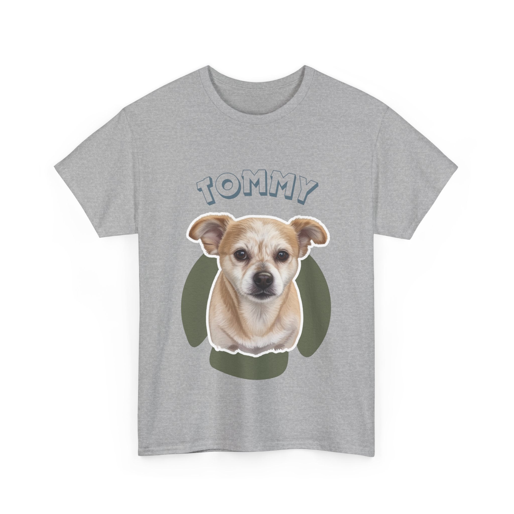 (Tommy) Whimsical Dog Portrait Tee Shirt