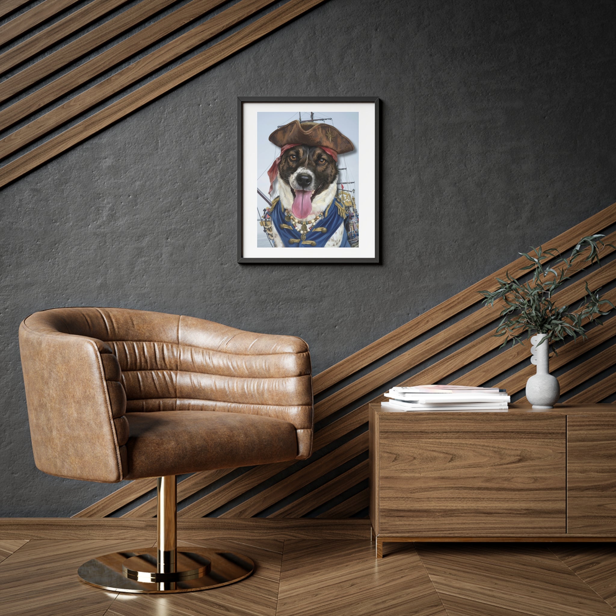 (Ache) Playful Dog Framed Poster