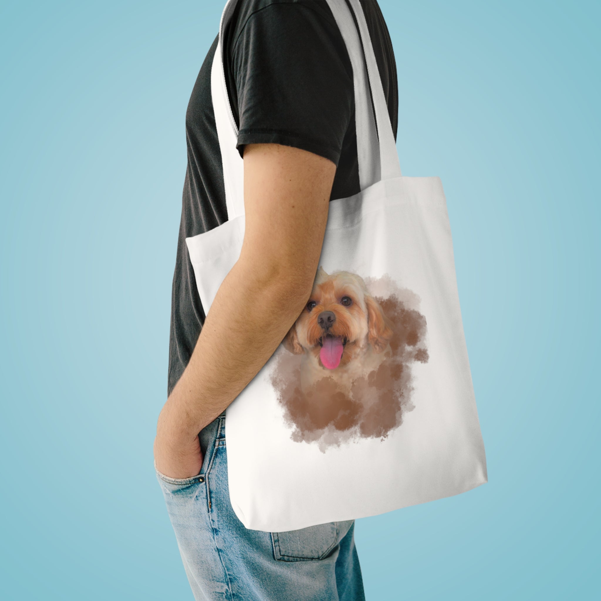 (Teddy) Personalized Dog Lover Tote Bag