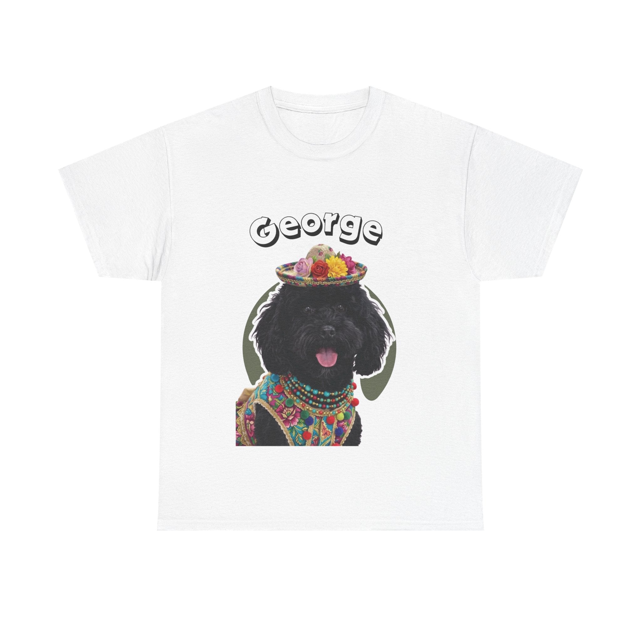 (George) Whimsical Dog Portrait Tee Shirt