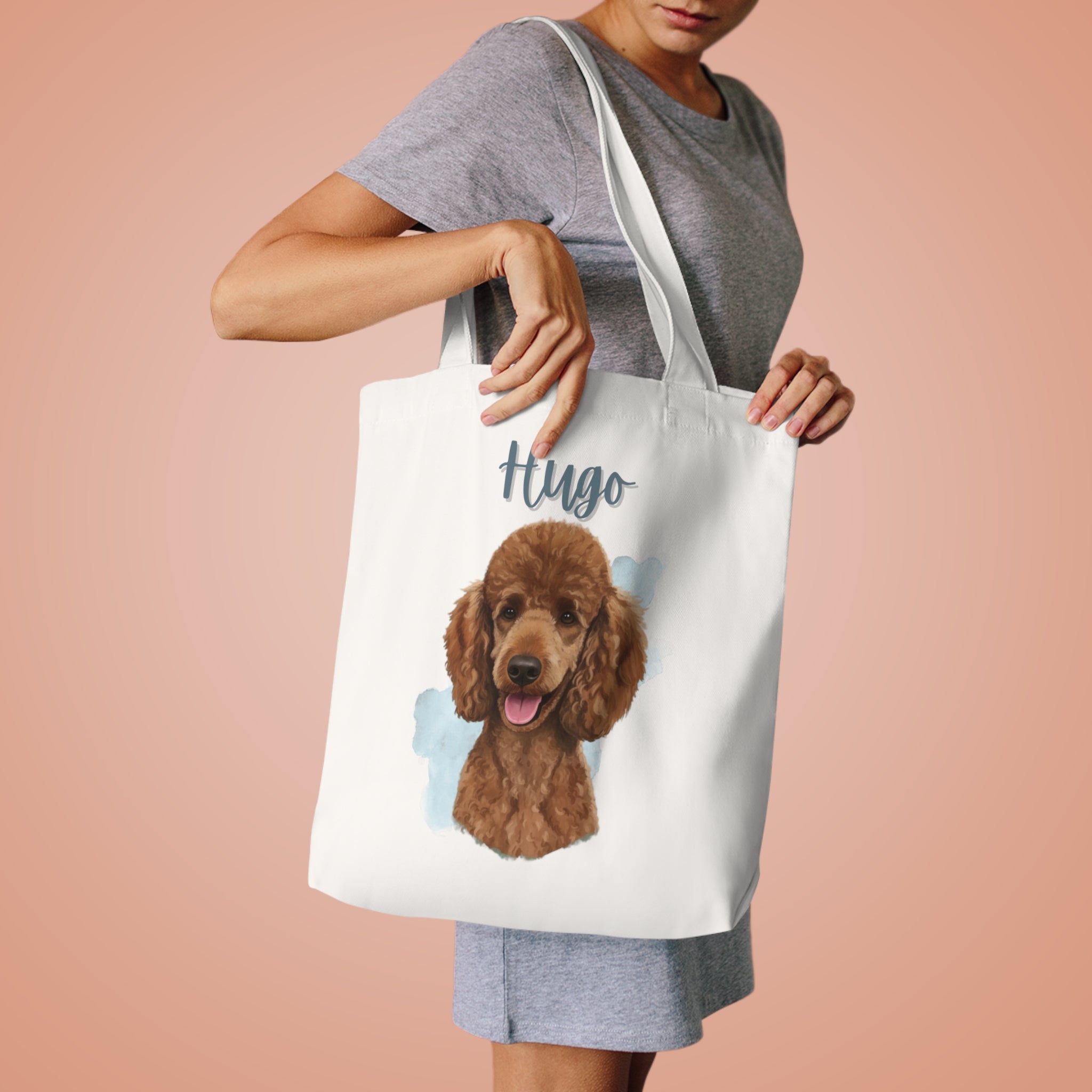 (Hugo) Personalized Dog Lover Tote Bag