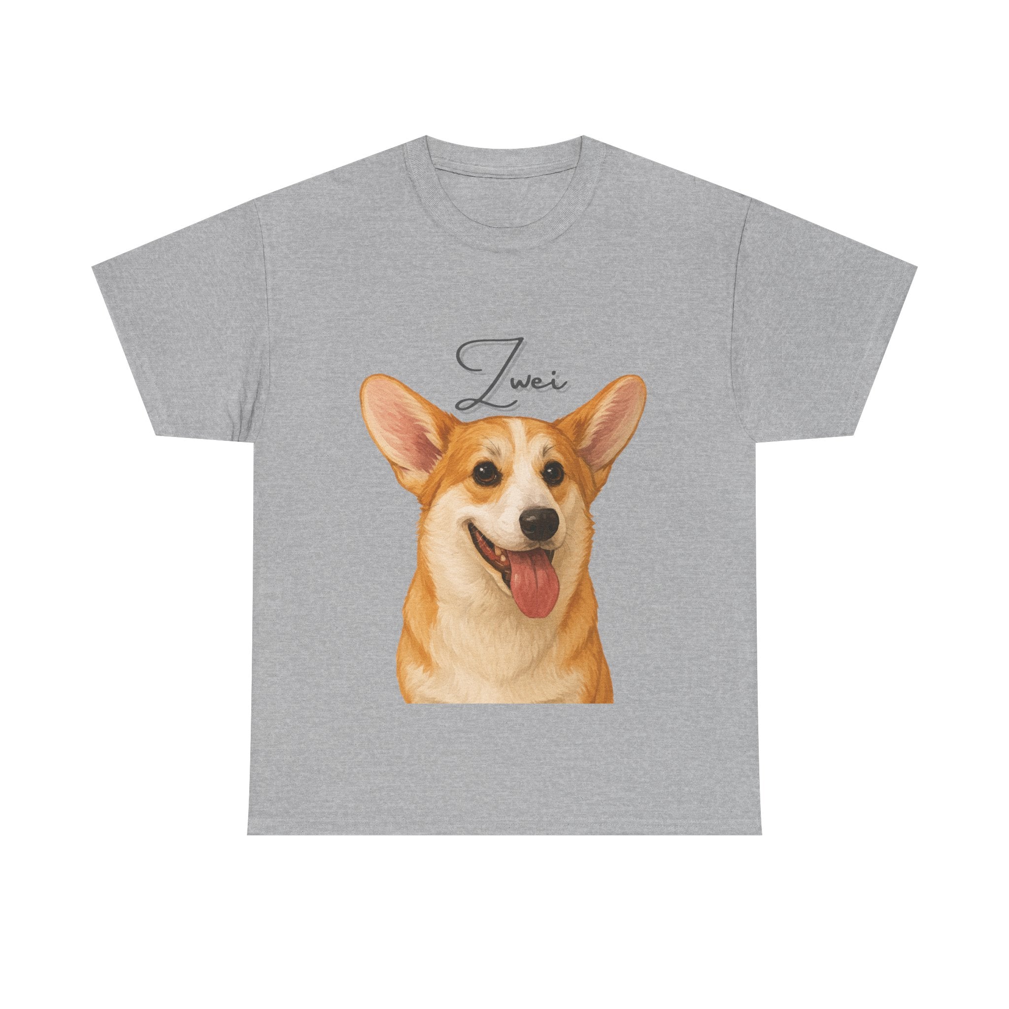 (Zwei) Whimsical Dog Portrait Tee Shirt