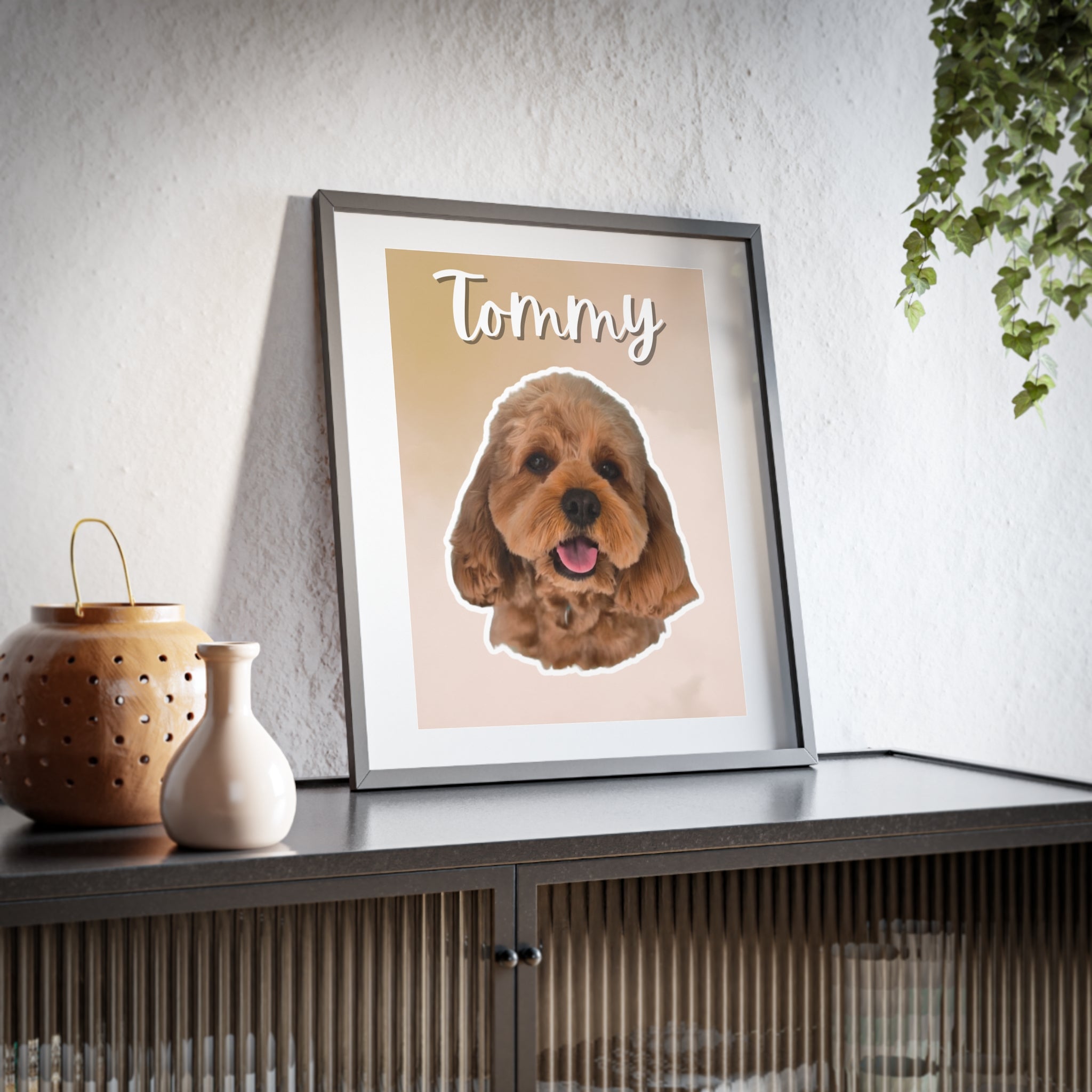 (Tommy) Playful Dog Framed Poster