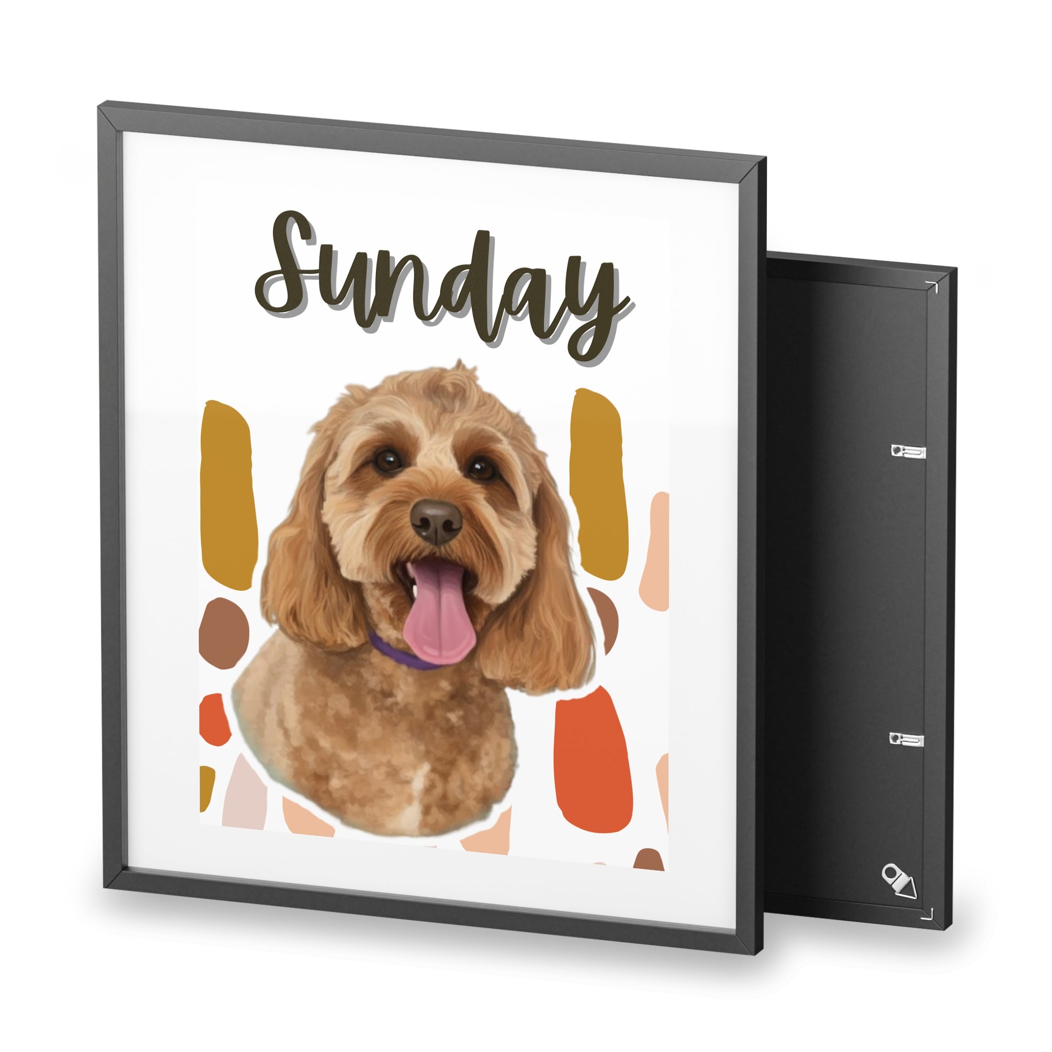 (Sunday) Playful Dog Framed Poster