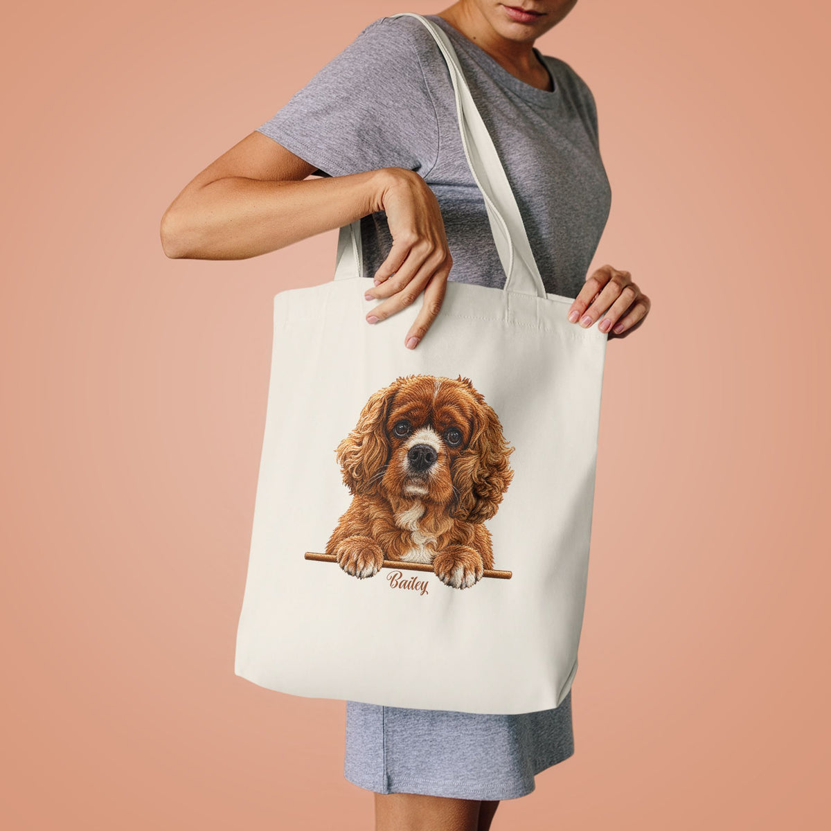 (Bailey) Personalized Dog Lover Tote Bag