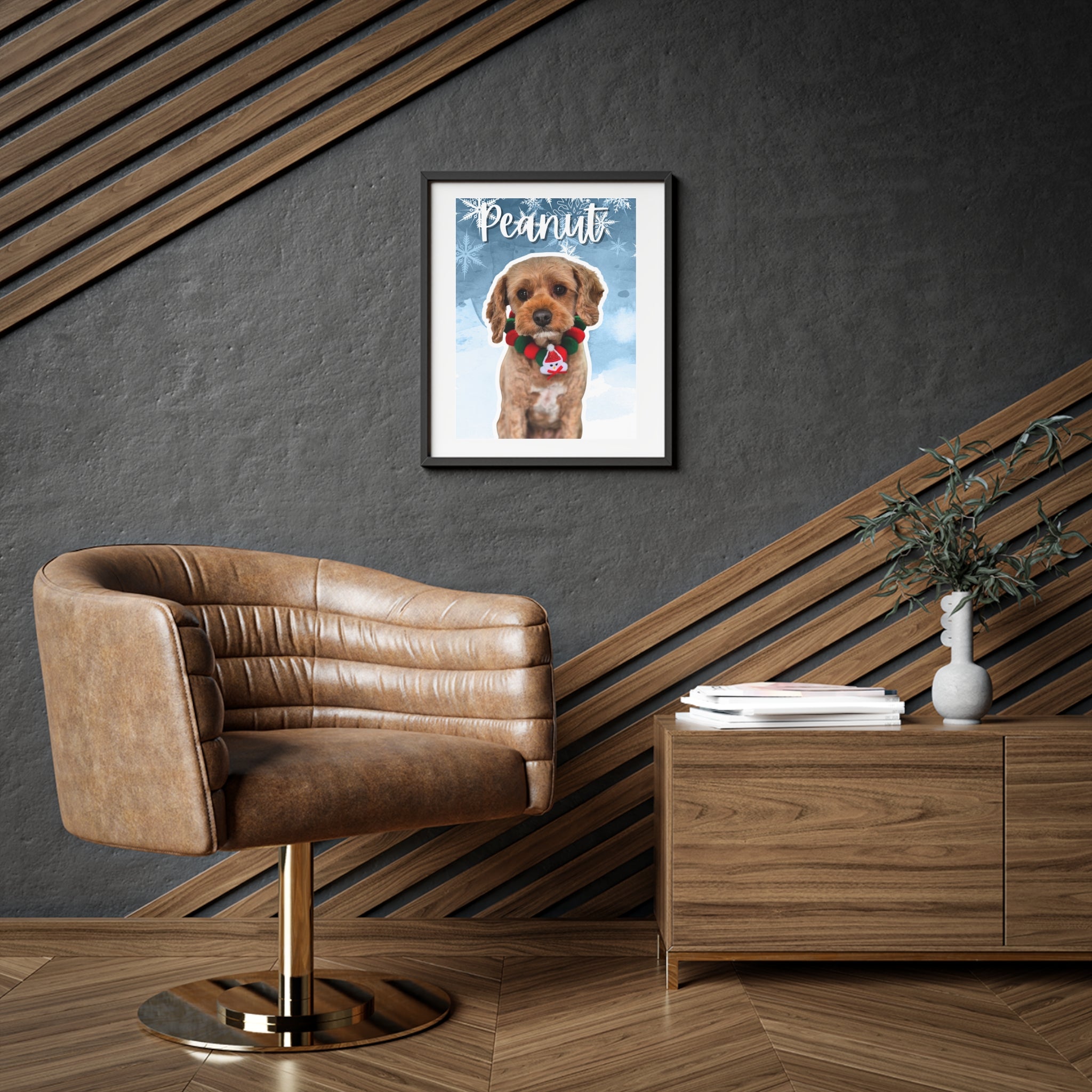 (Peanut) Playful Dog Framed Poster