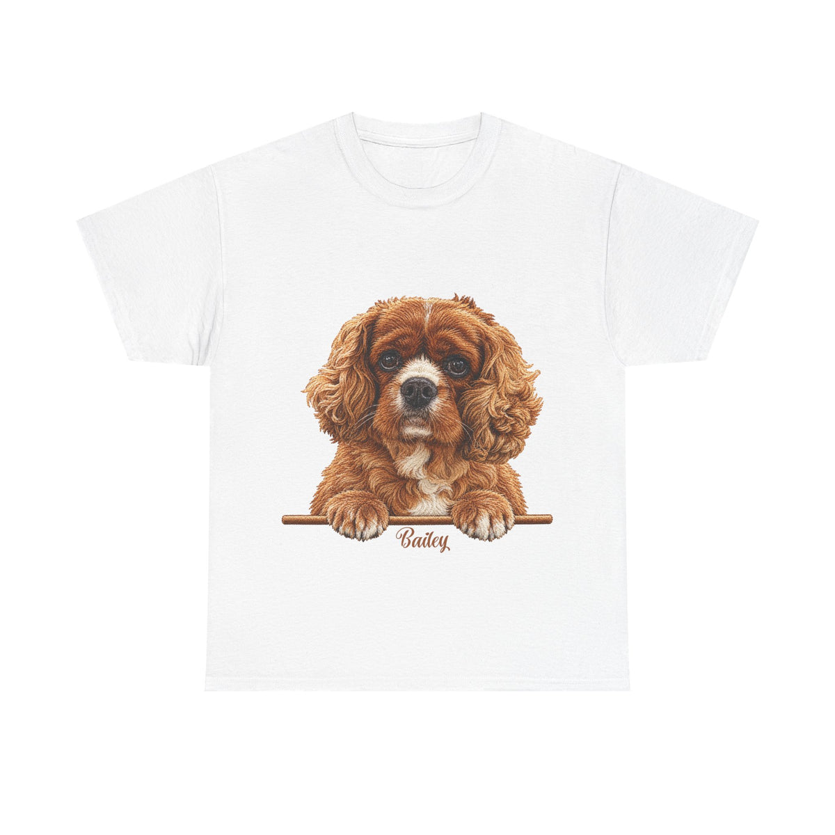 (Bailey) Whimsical Dog Portrait Tee Shirt