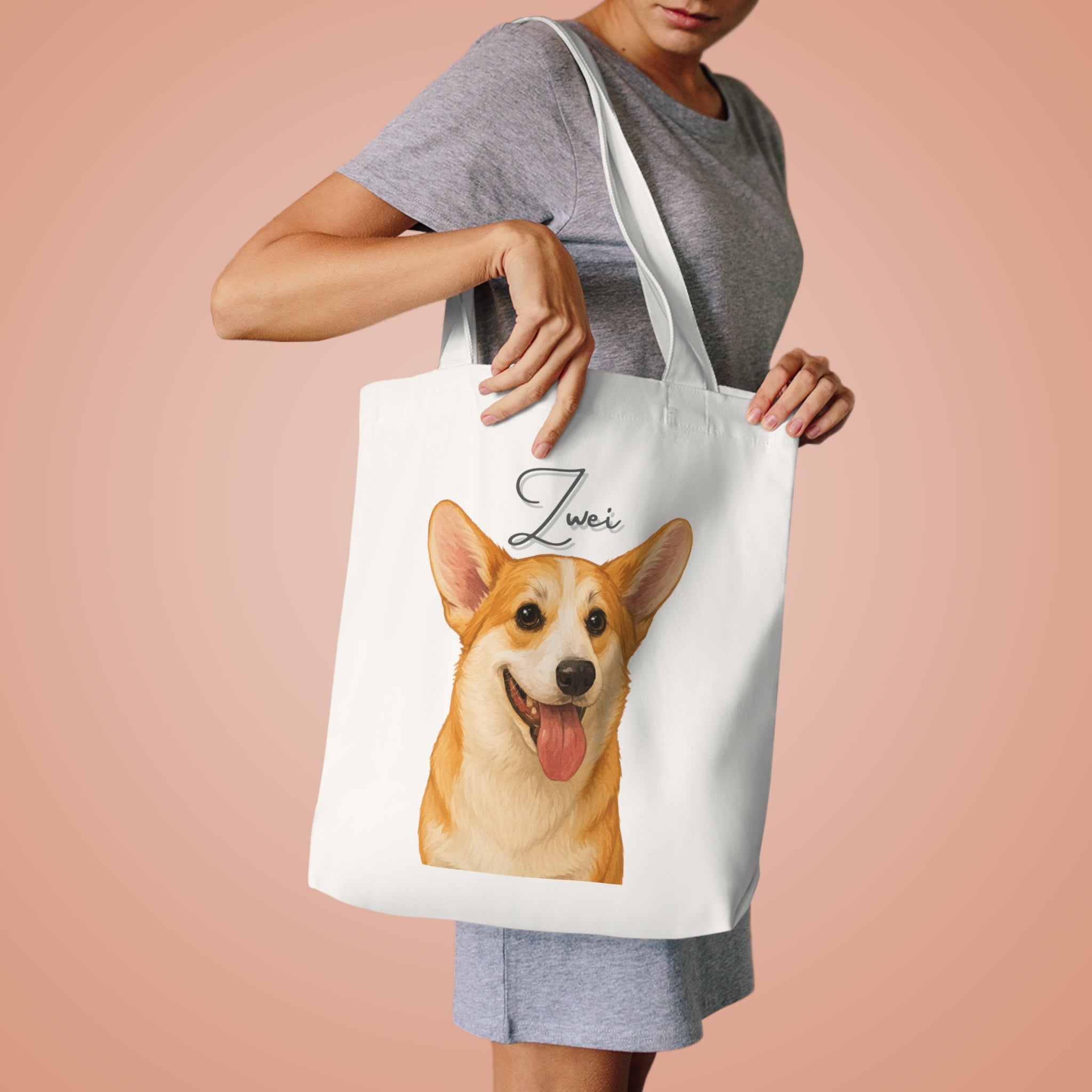 (Zwei) Personalized Dog Lover Tote Bag