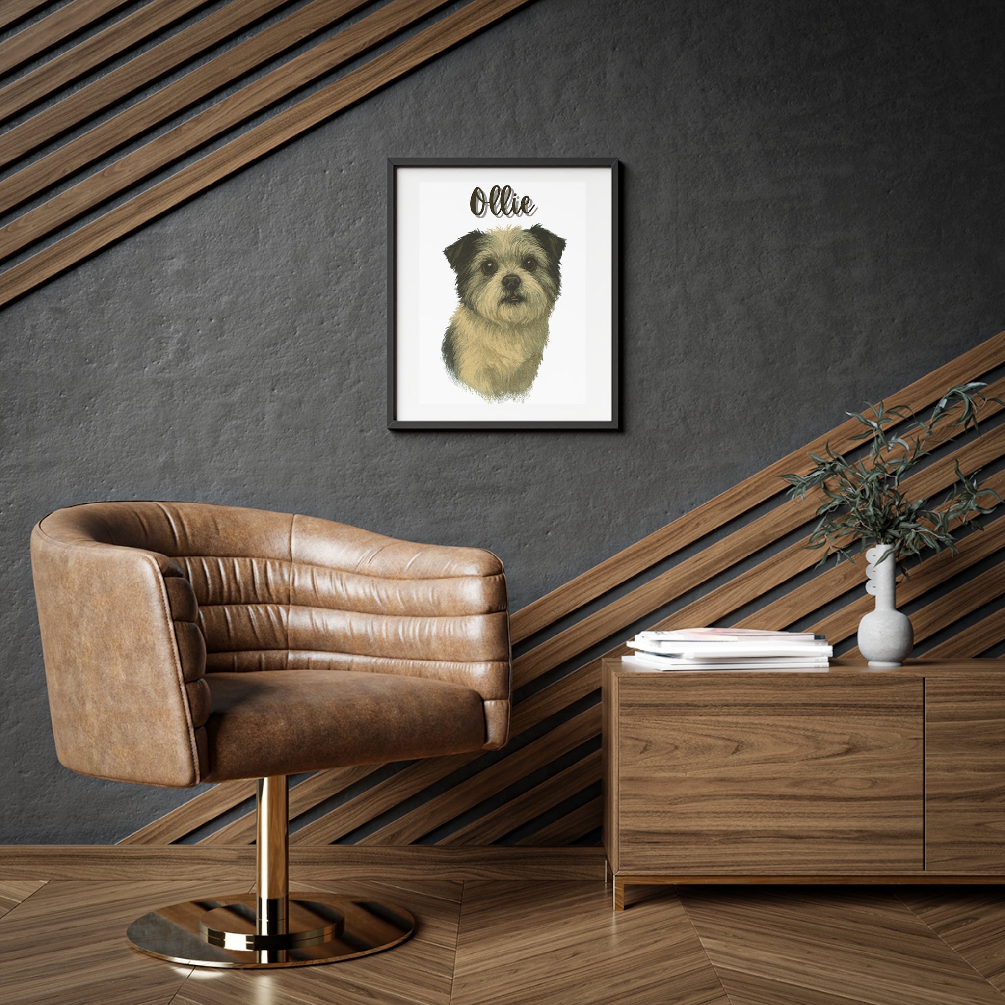 (Ollie) Playful Dog Framed Poster