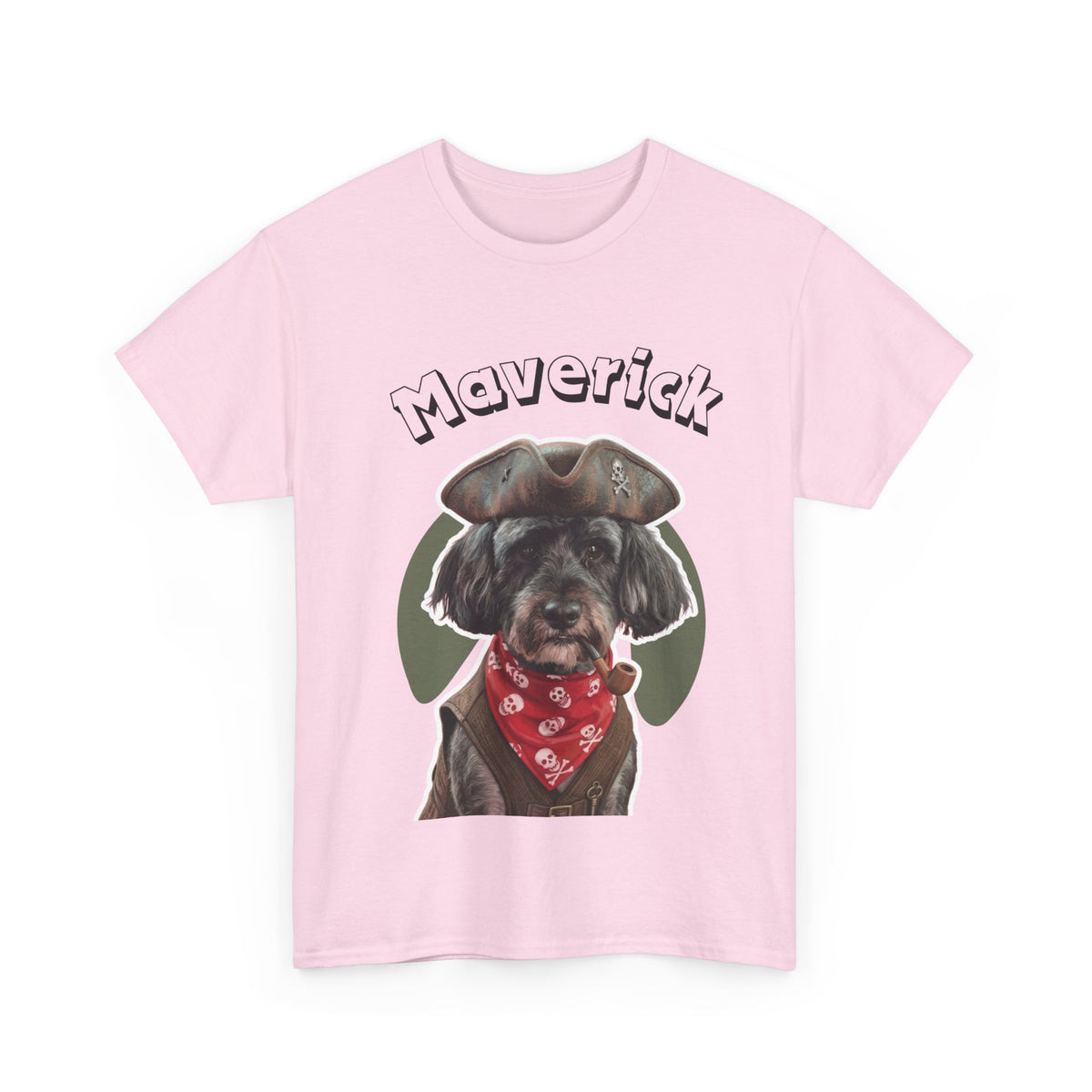 (Maverick) Whimsical Dog Portrait Tee Shirt