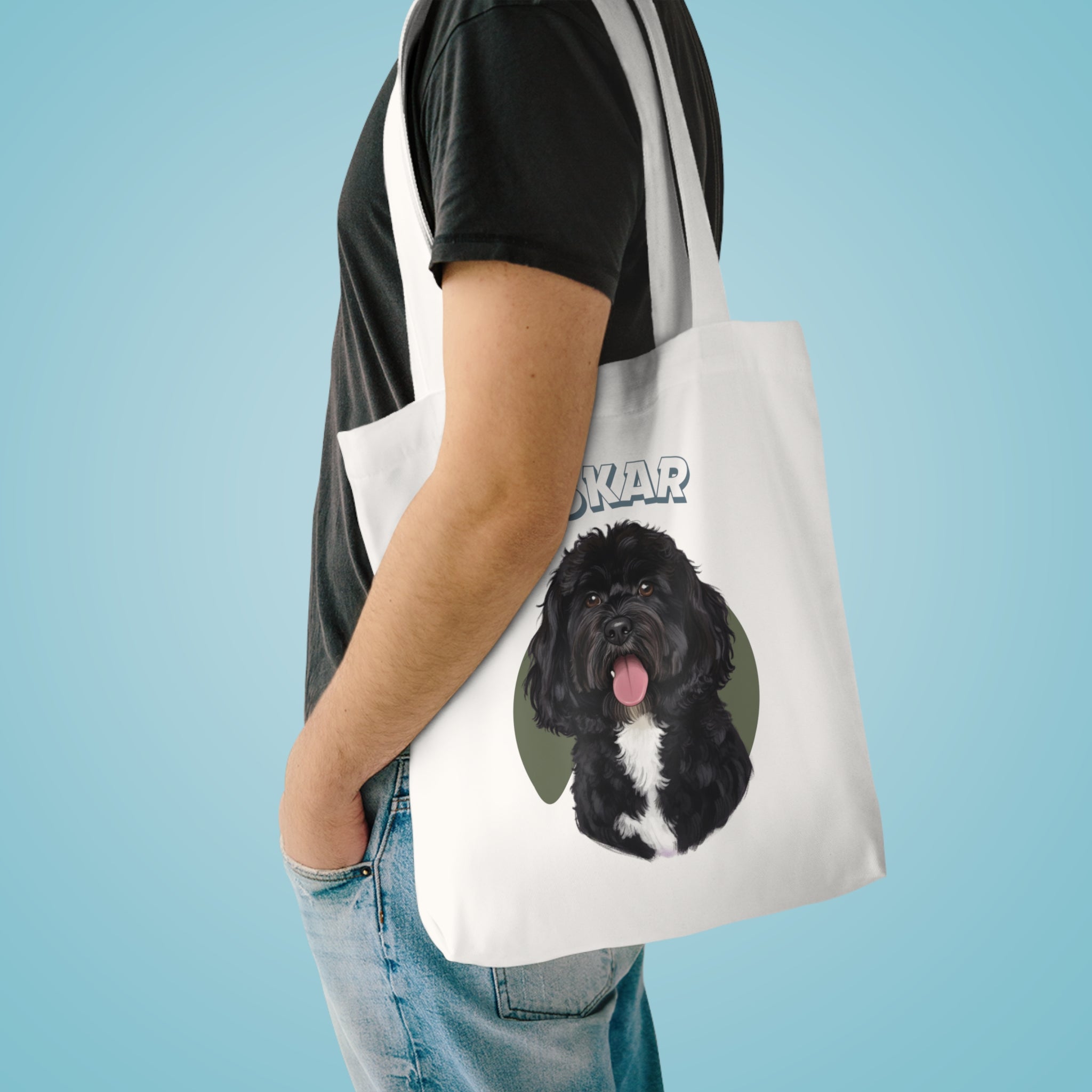 (Oskar) Personalized Dog Lover Tote Bag