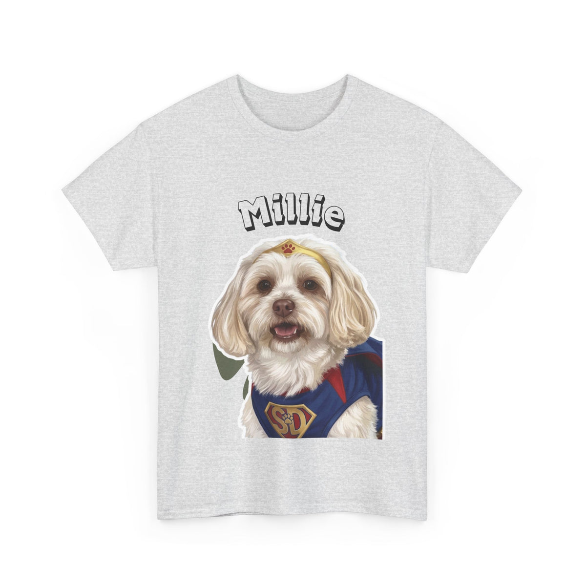 (Millie) Whimsical Dog Portrait Tee Shirt