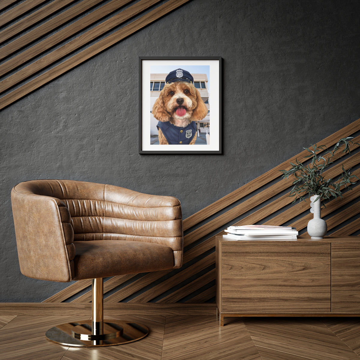 (Milo) Playful Dog Framed Poster