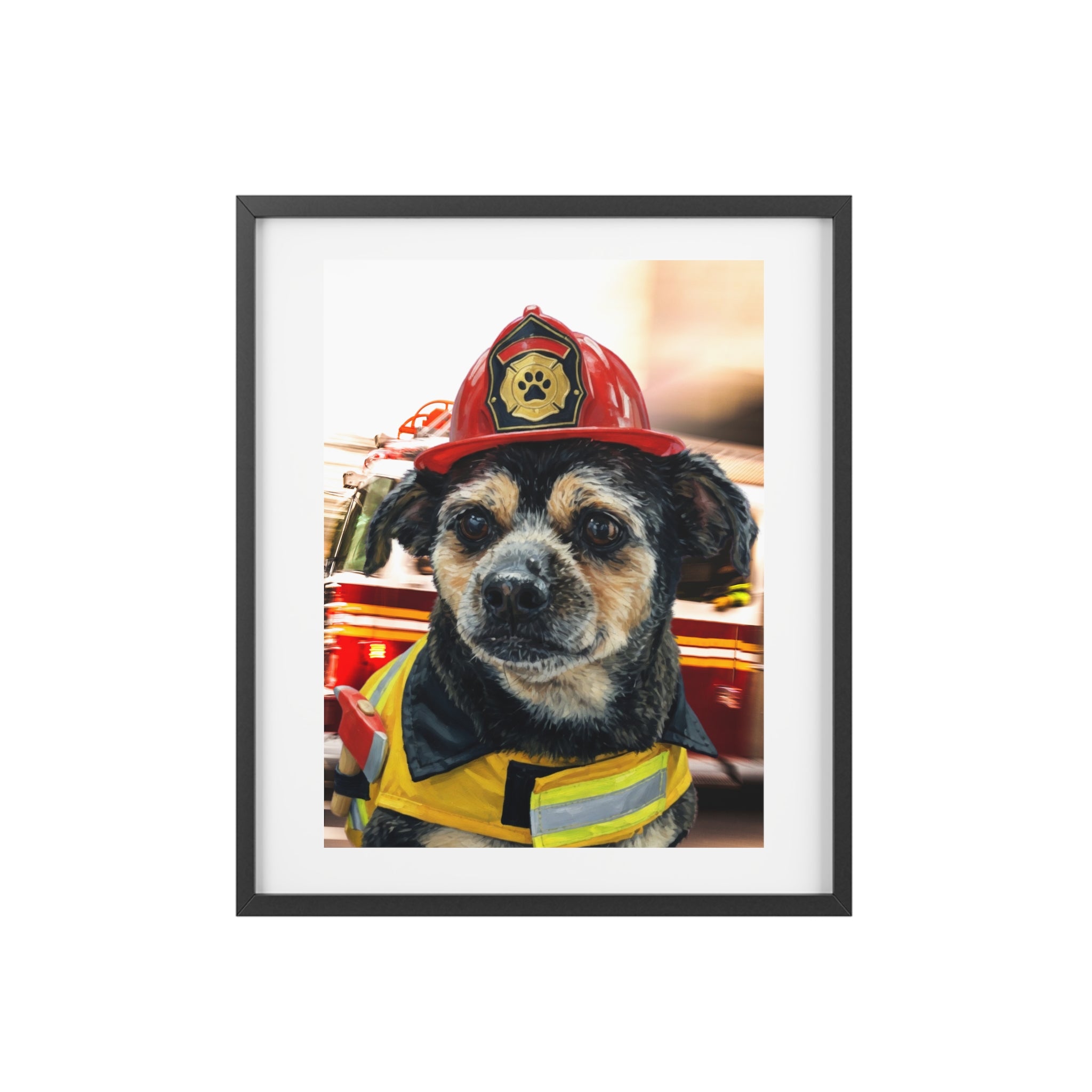 (Pugs) Playful Dog Framed Poster