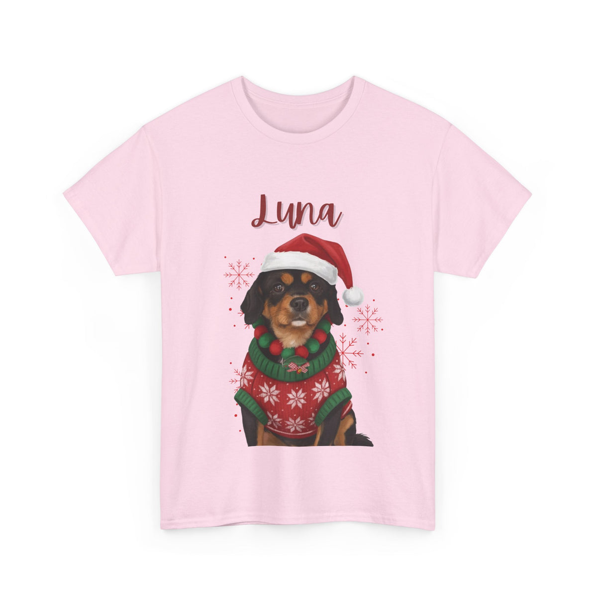 (Luna) Whimsical Dog Portrait Tee Shirt