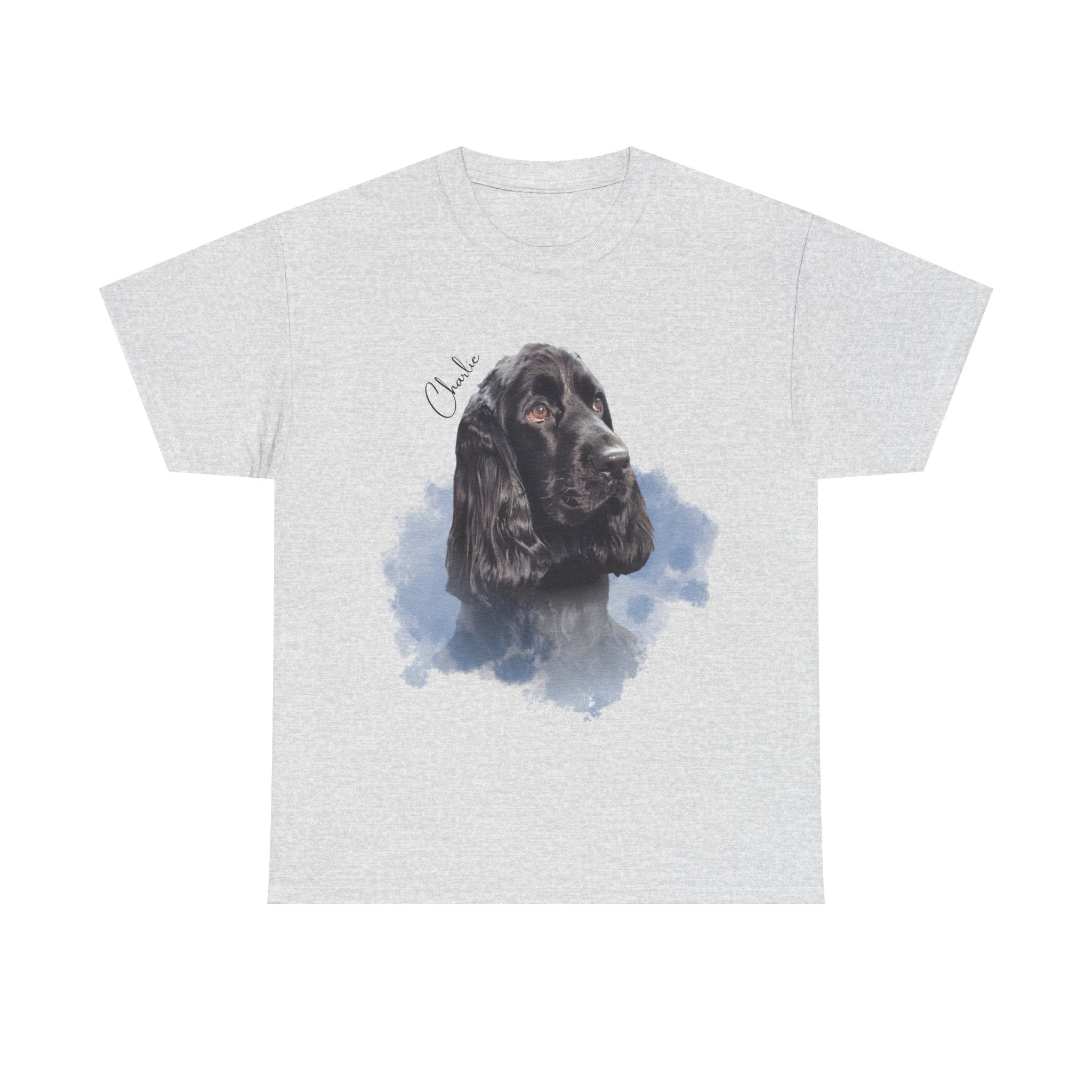 (Charlie) Whimsical Dog Portrait Tee Shirt