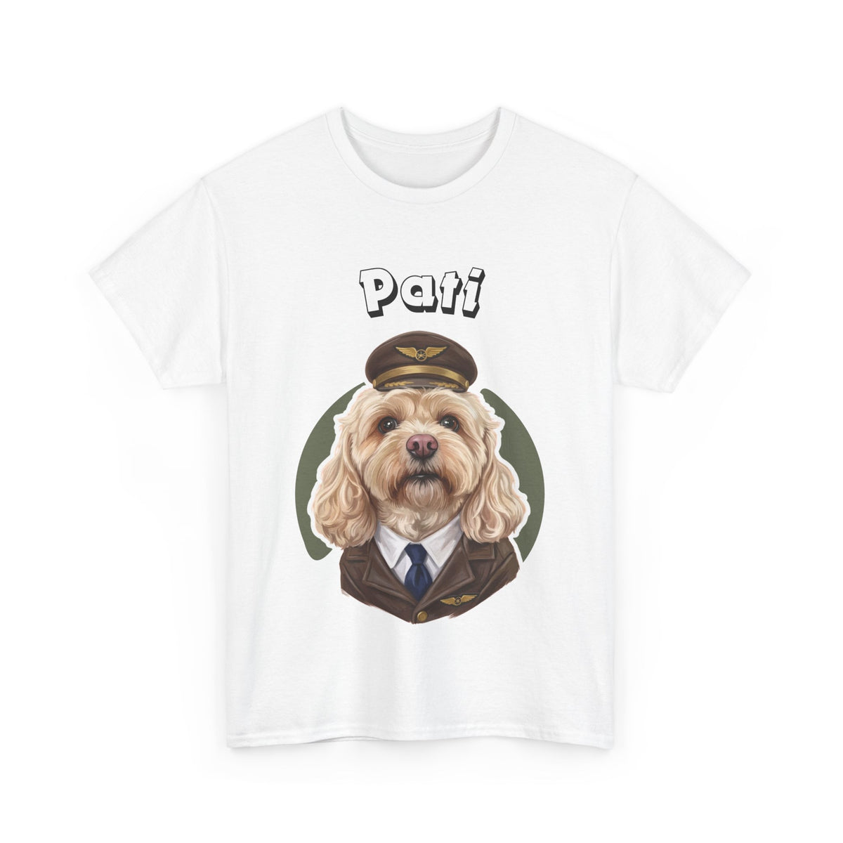 (Pati) Whimsical Dog Portrait Tee Shirt