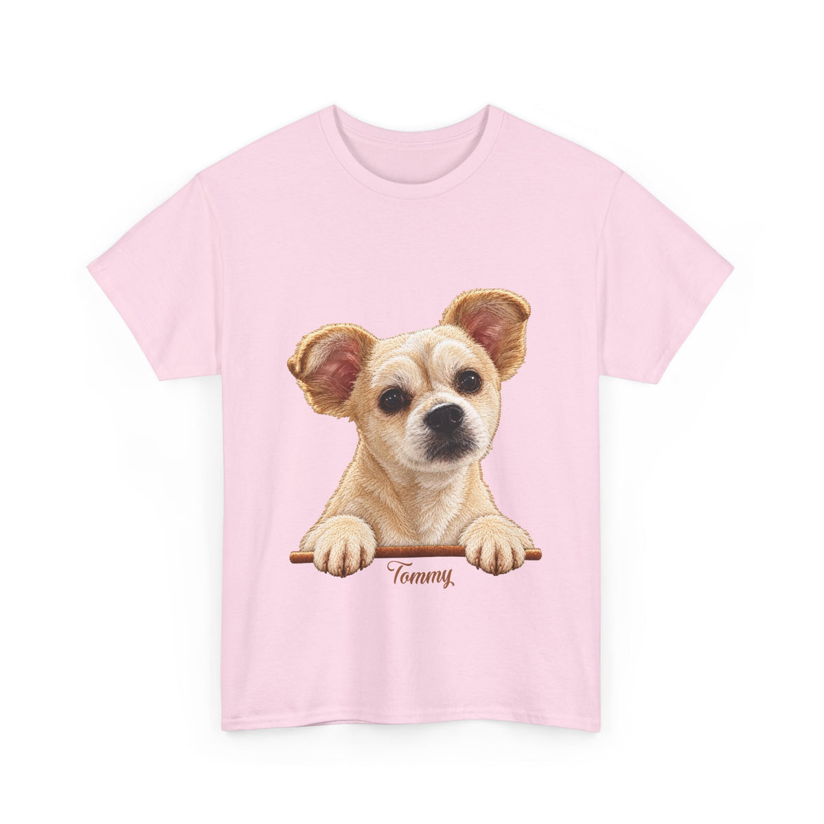 (Tommy) Whimsical Dog Portrait Tee Shirt