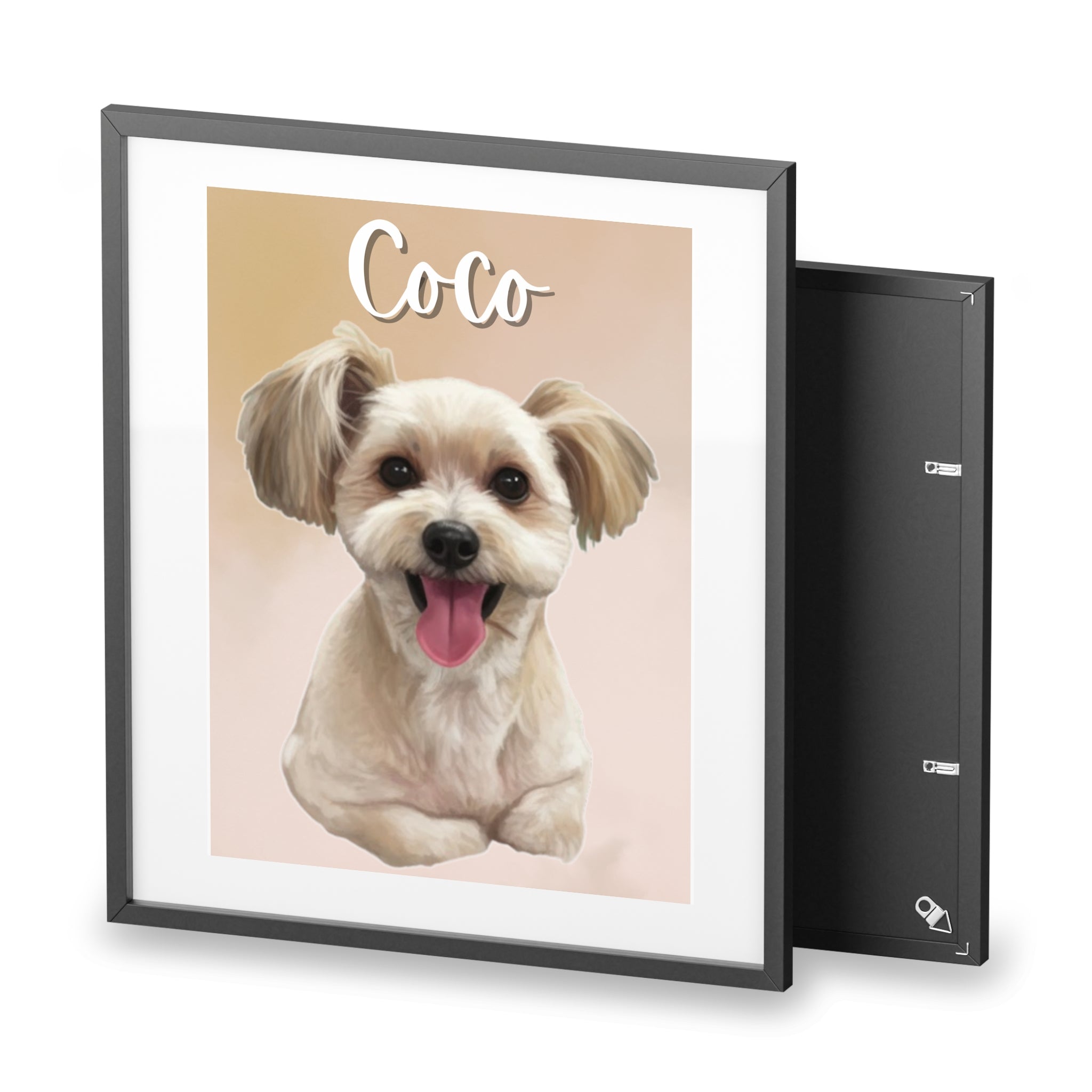 (Coco) Playful Dog Framed Poster
