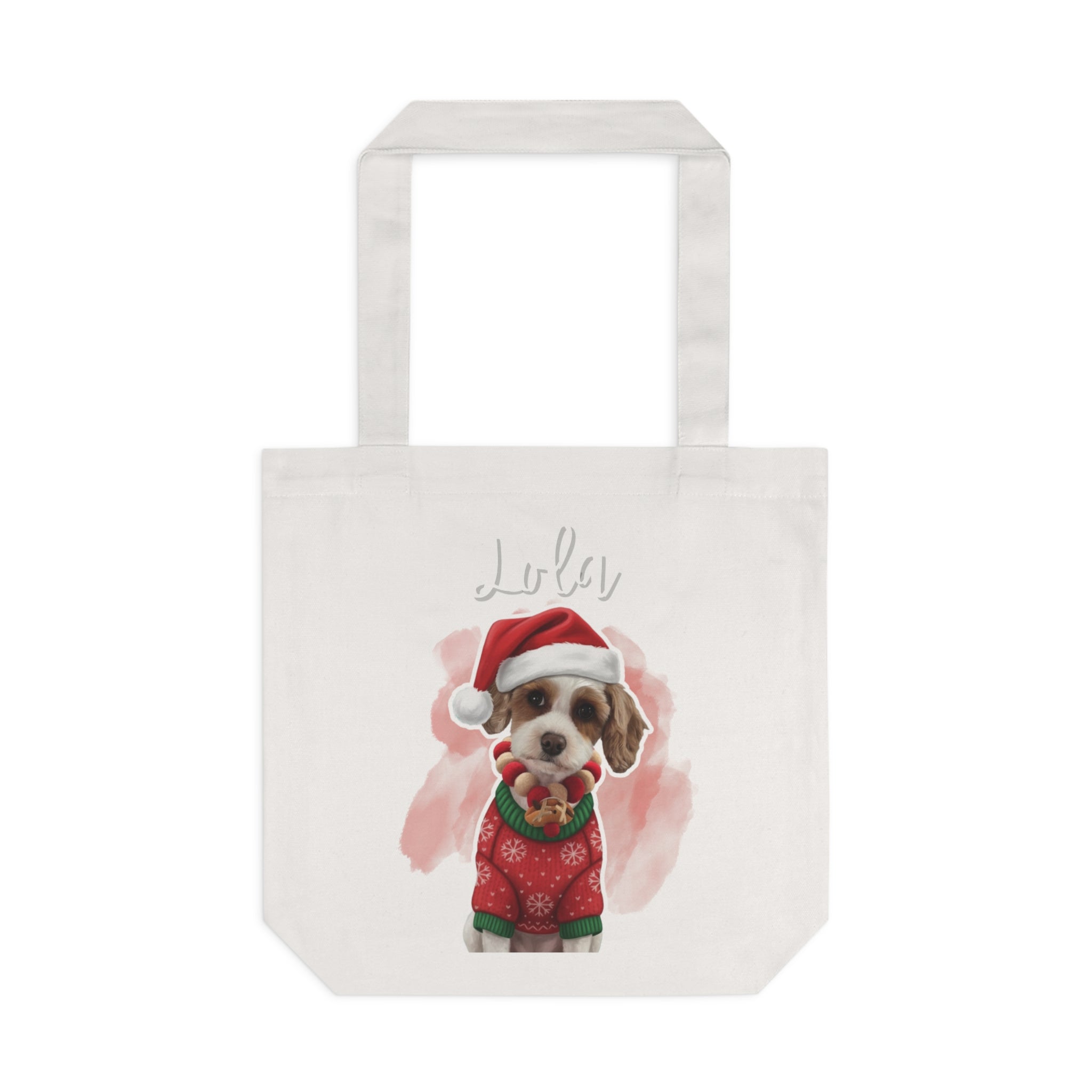 (Lola) Personalized Dog Lover Tote Bag