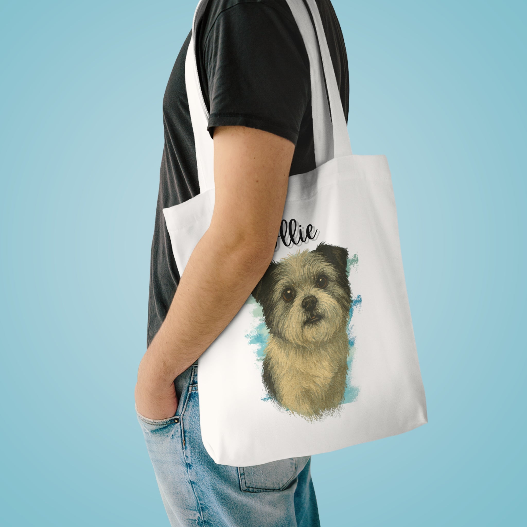 (Ollie) Personalized Dog Lover Tote Bag