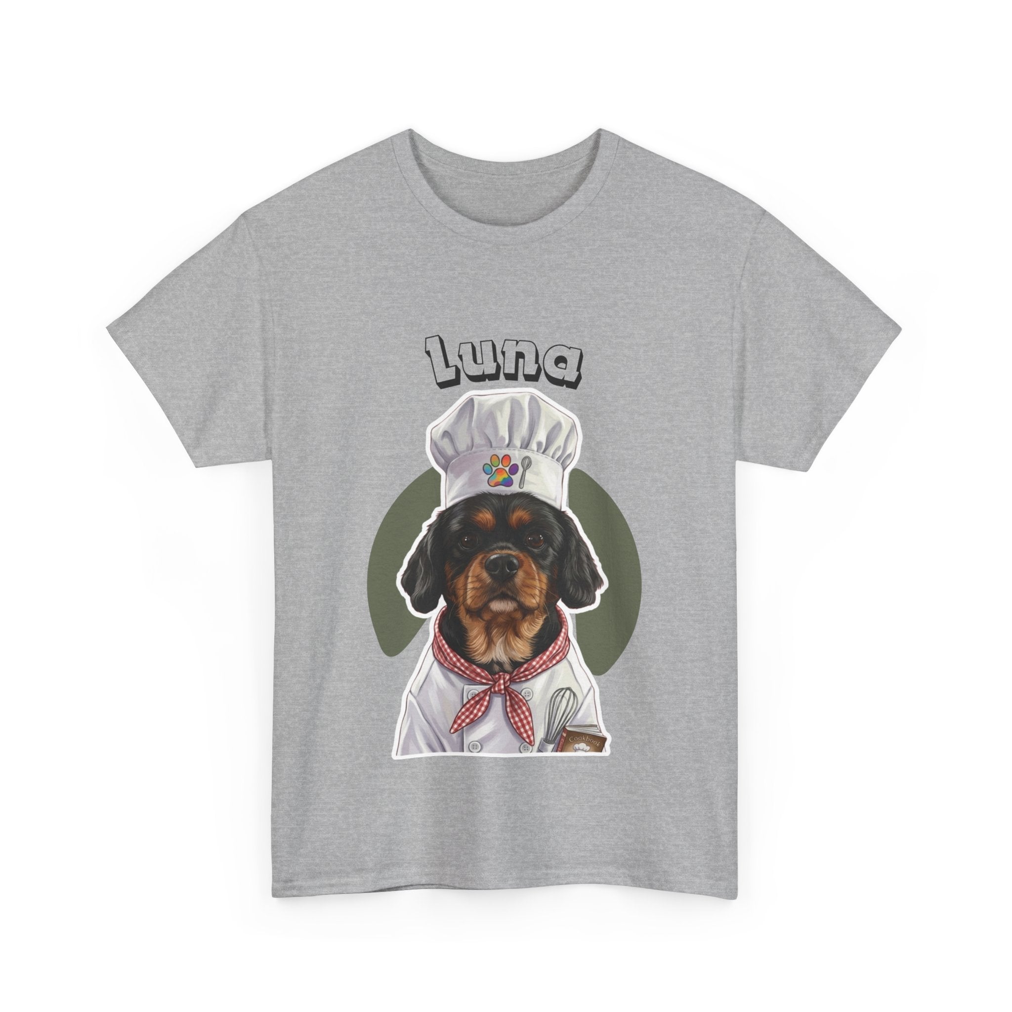 (Luna) Whimsical Dog Portrait Tee Shirt