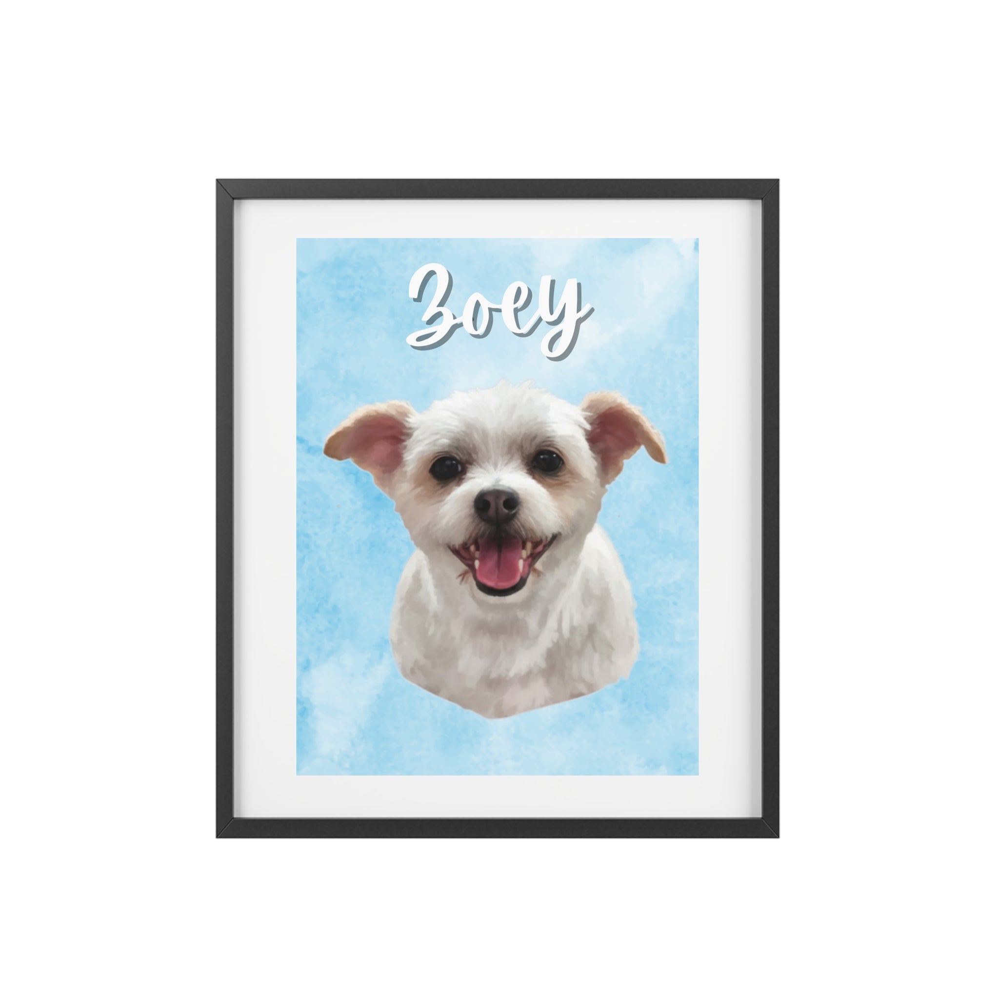 (Zoey) Playful Dog Framed Poster